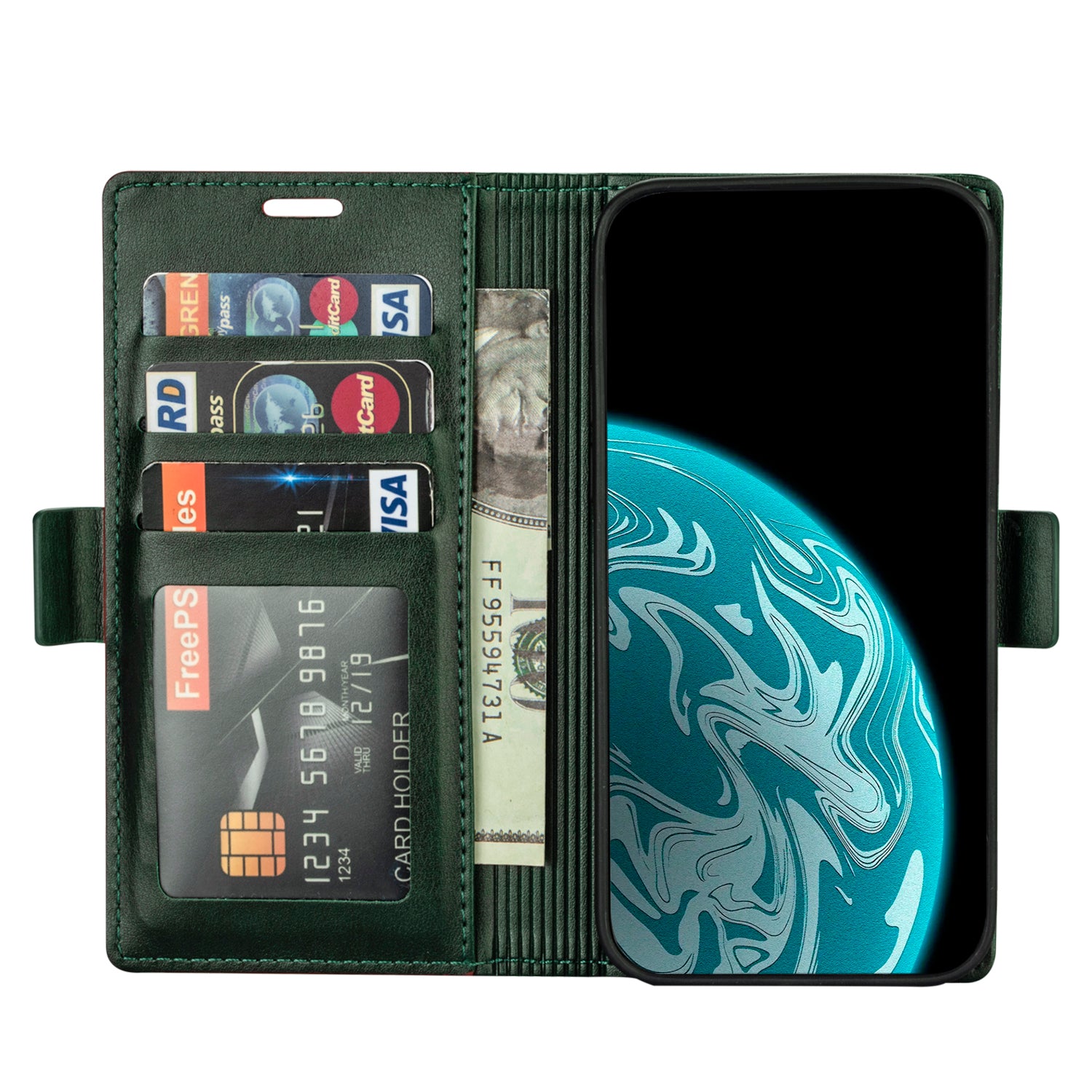 N.BEKUS PU Leather Wallet Phone Stand Case for Samsung Galaxy S20 FE/S20 Fan Edition/S20 FE 5G/S20 Fan Edition 5G - Green