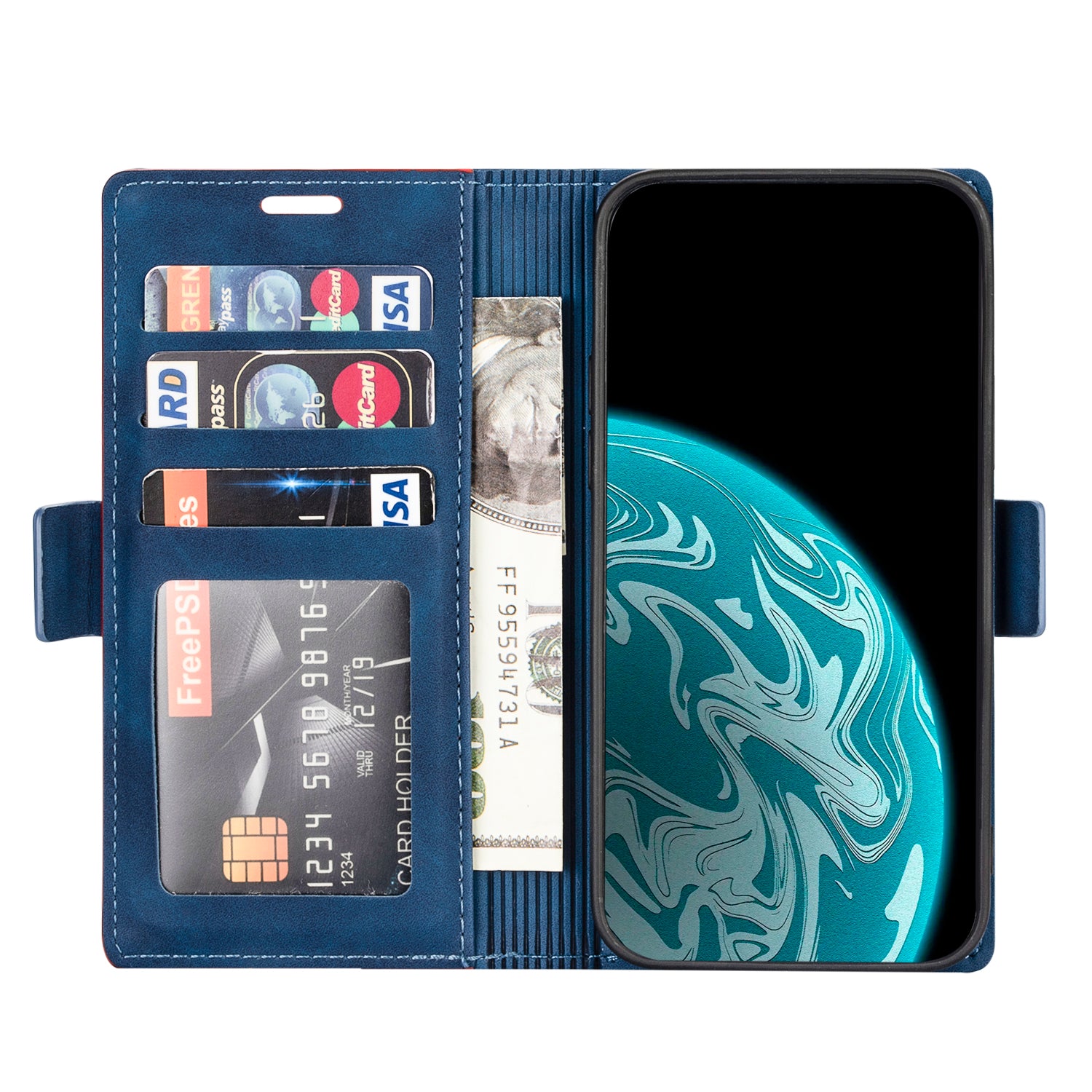 N.BEKUS PU Leather Wallet Phone Stand Case for Samsung Galaxy S20 FE/S20 Fan Edition/S20 FE 5G/S20 Fan Edition 5G - Blue