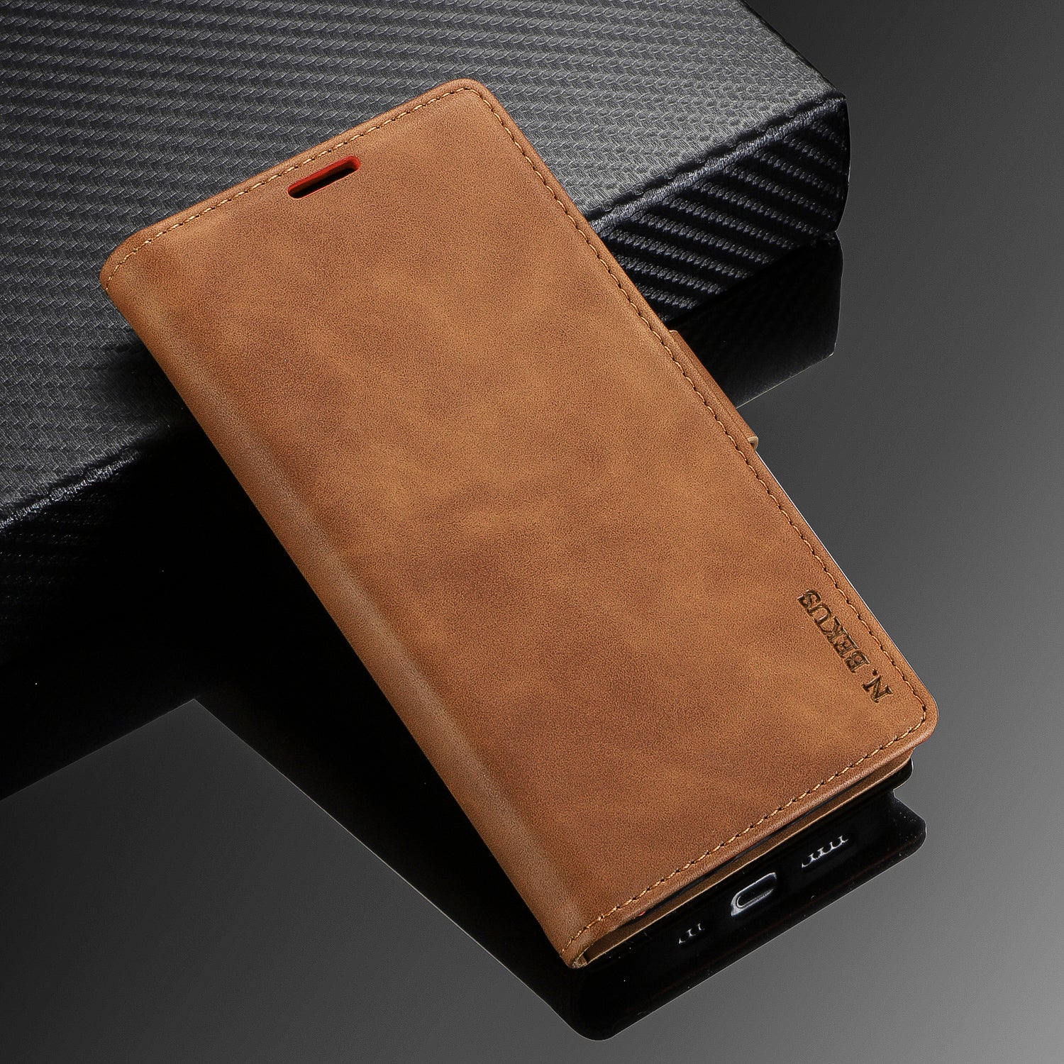 N.BEKUS PU Leather Wallet Phone Stand Case for Samsung Galaxy S20 FE/S20 Fan Edition/S20 FE 5G/S20 Fan Edition 5G - Brown