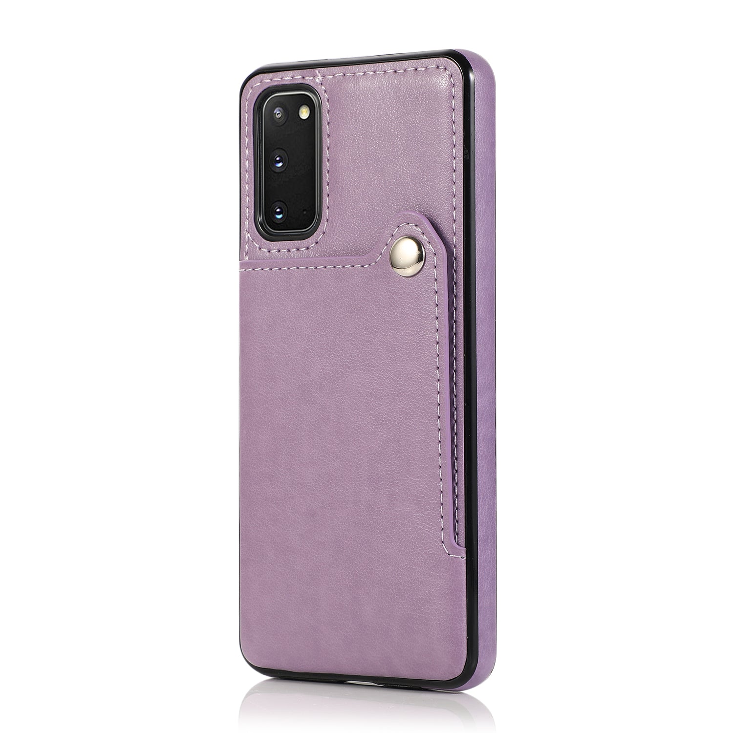 Kickstand Card Slots TPU + PU Leather Phone Protective Case for Samsung Galaxy S20 FE 4G/FE 5G/S20 Lite/S20 FE 2022  - Purple