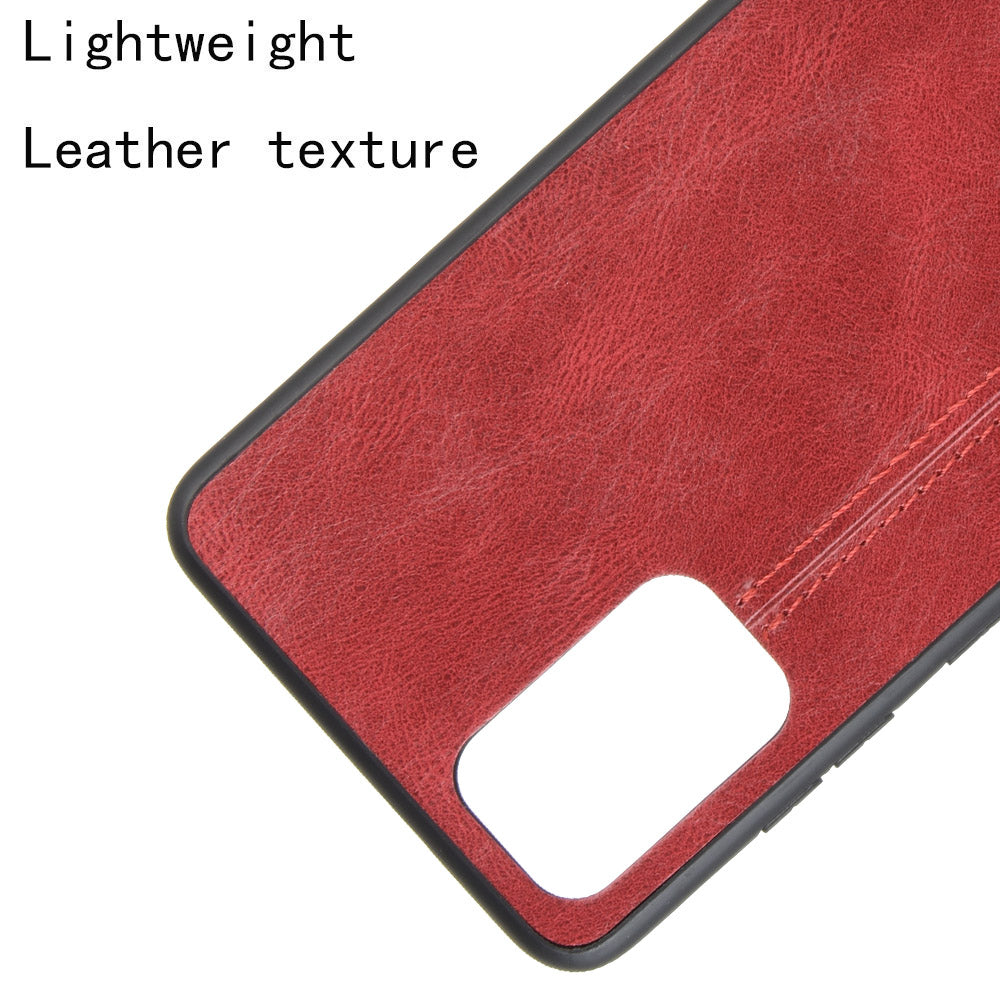 PU Leather Coated Hybrid Mobile Phone Case for Samsung Galaxy S20 FE 4G/FE 5G/S20 Lite/S20 FE 2022 - Red