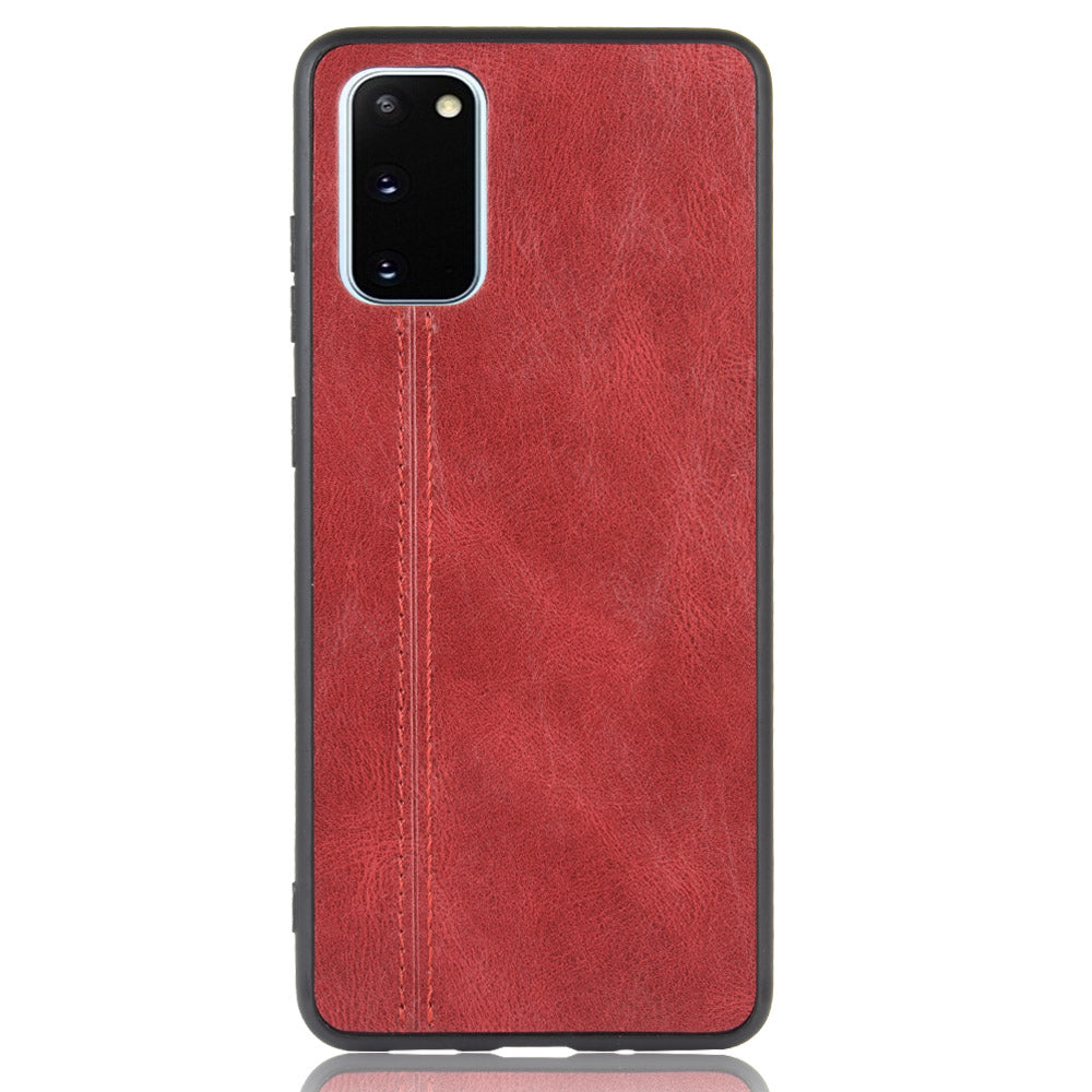 PU Leather Coated Hybrid Mobile Phone Case for Samsung Galaxy S20 FE 4G/FE 5G/S20 Lite/S20 FE 2022 - Red