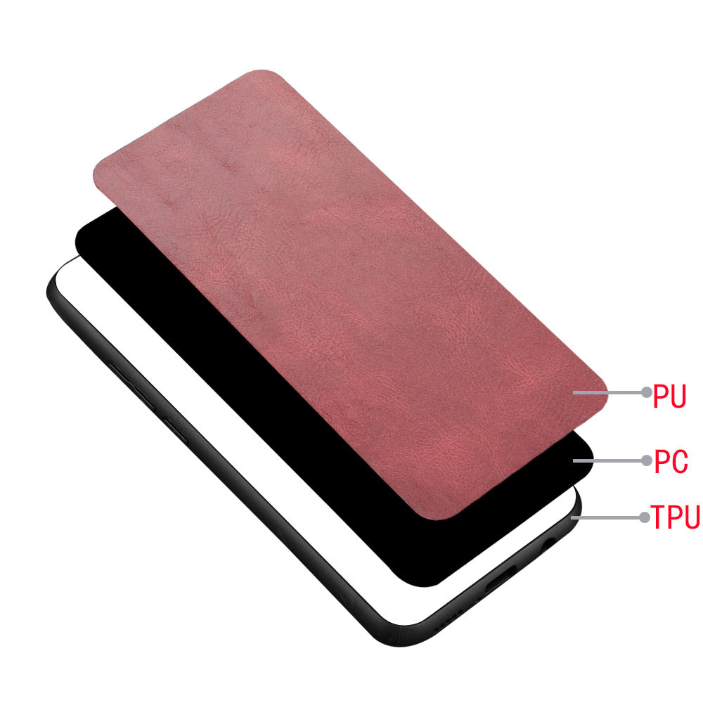 PU Leather Coated Hybrid Mobile Phone Case for Samsung Galaxy S20 FE 4G/FE 5G/S20 Lite/S20 FE 2022 - Red