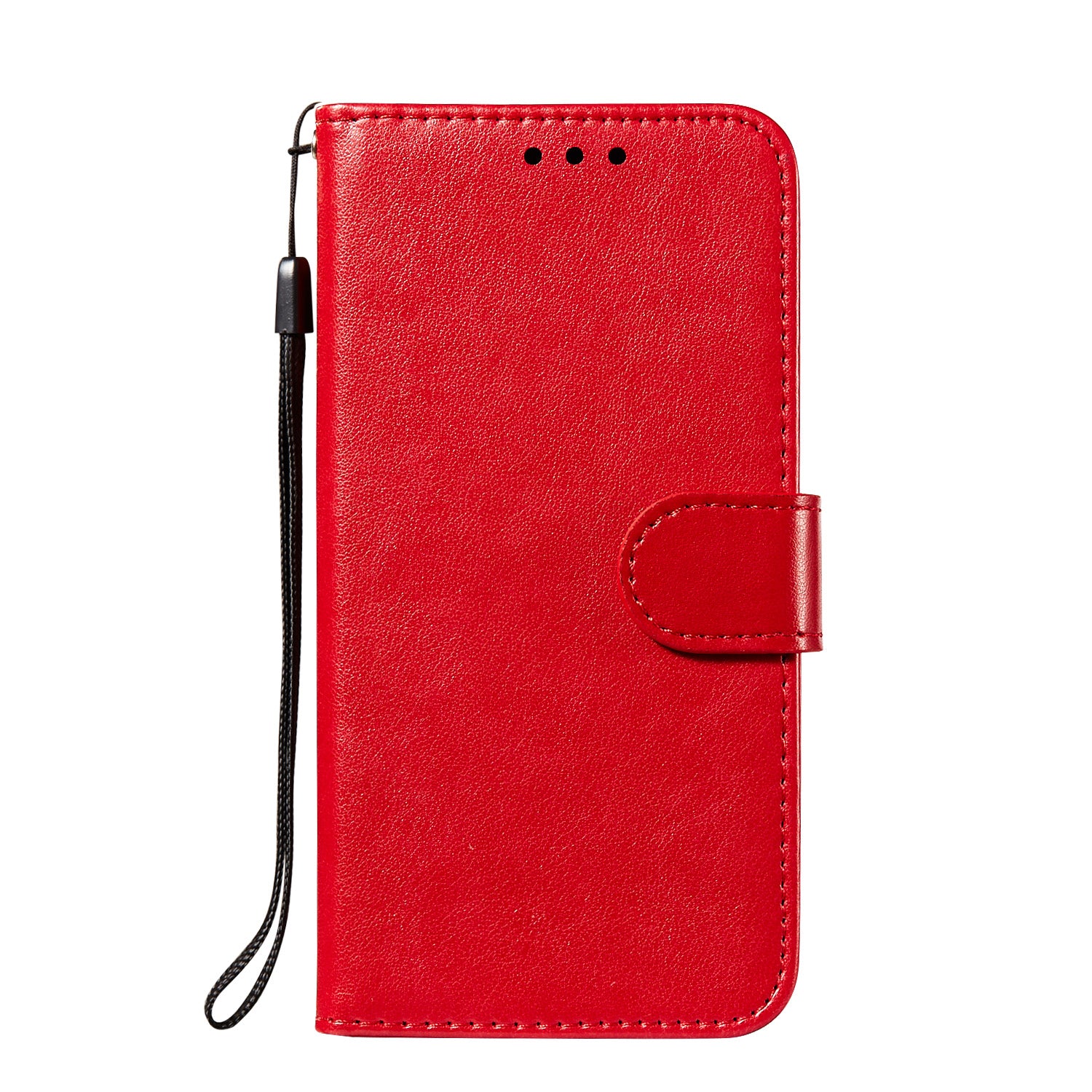 Dual-sided Magnetic Clasp Leather Wallet Stand Phone Case Shell for Samsung Galaxy S20 FE 4G/FE 5G/S20 Lite/S20 FE 2022  -  Red