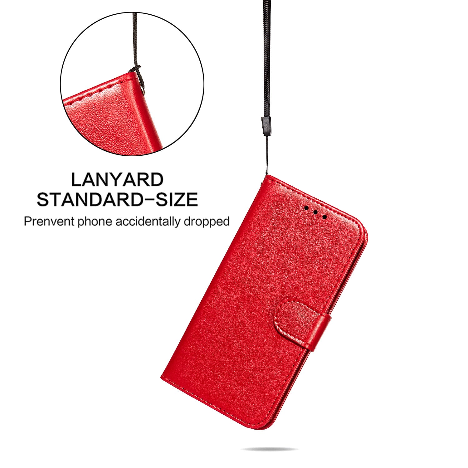 Dual-sided Magnetic Clasp Leather Wallet Stand Phone Case Shell for Samsung Galaxy S20 FE 4G/FE 5G/S20 Lite/S20 FE 2022  -  Red