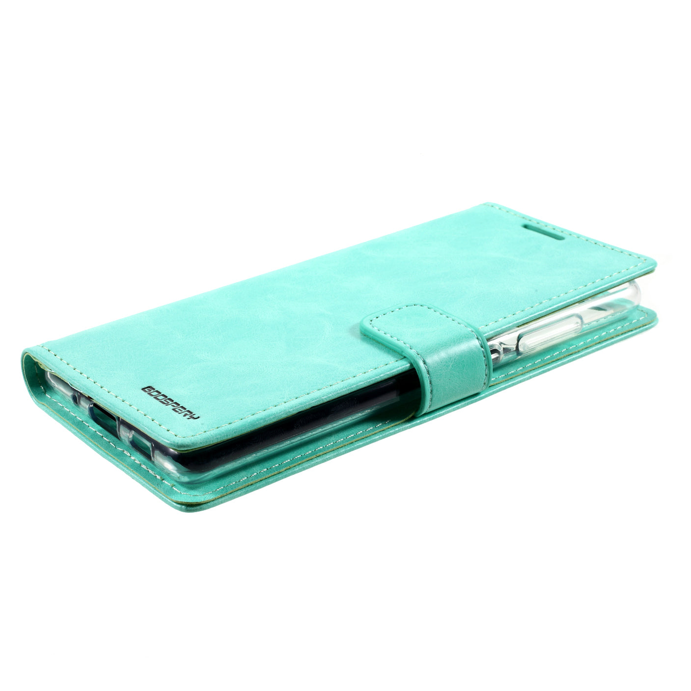 MERCURY GOOSPERY Blue Moon Leather Wallet Stand Case with Magnetic Clasp for Samsung Galaxy S20 FE 4G/FE 5G/S20 Lite/S20 FE 2022 - Cyan