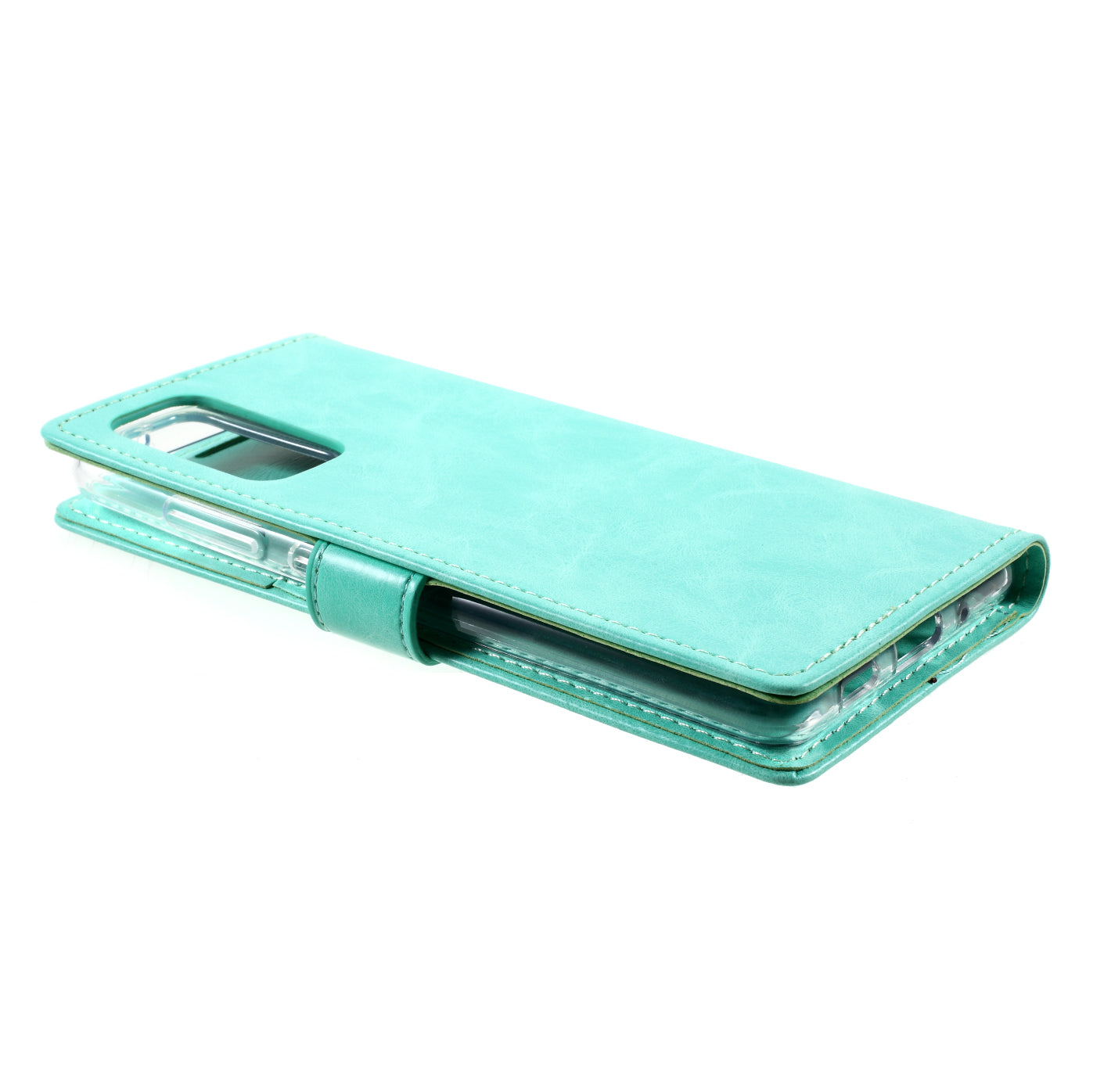 MERCURY GOOSPERY Blue Moon Leather Wallet Stand Case with Magnetic Clasp for Samsung Galaxy S20 FE 4G/FE 5G/S20 Lite/S20 FE 2022 - Cyan