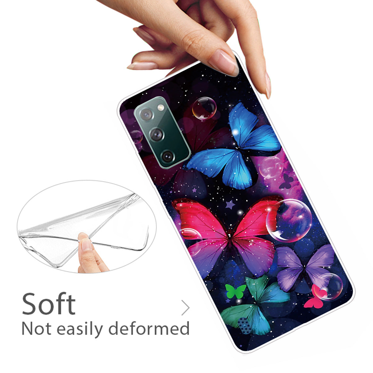 Pattern Printing Flexible TPU Phone Case for Samsung Galaxy S20 FE 4G/FE 5G/S20 Lite/S20 FE 2022 - Butterfly