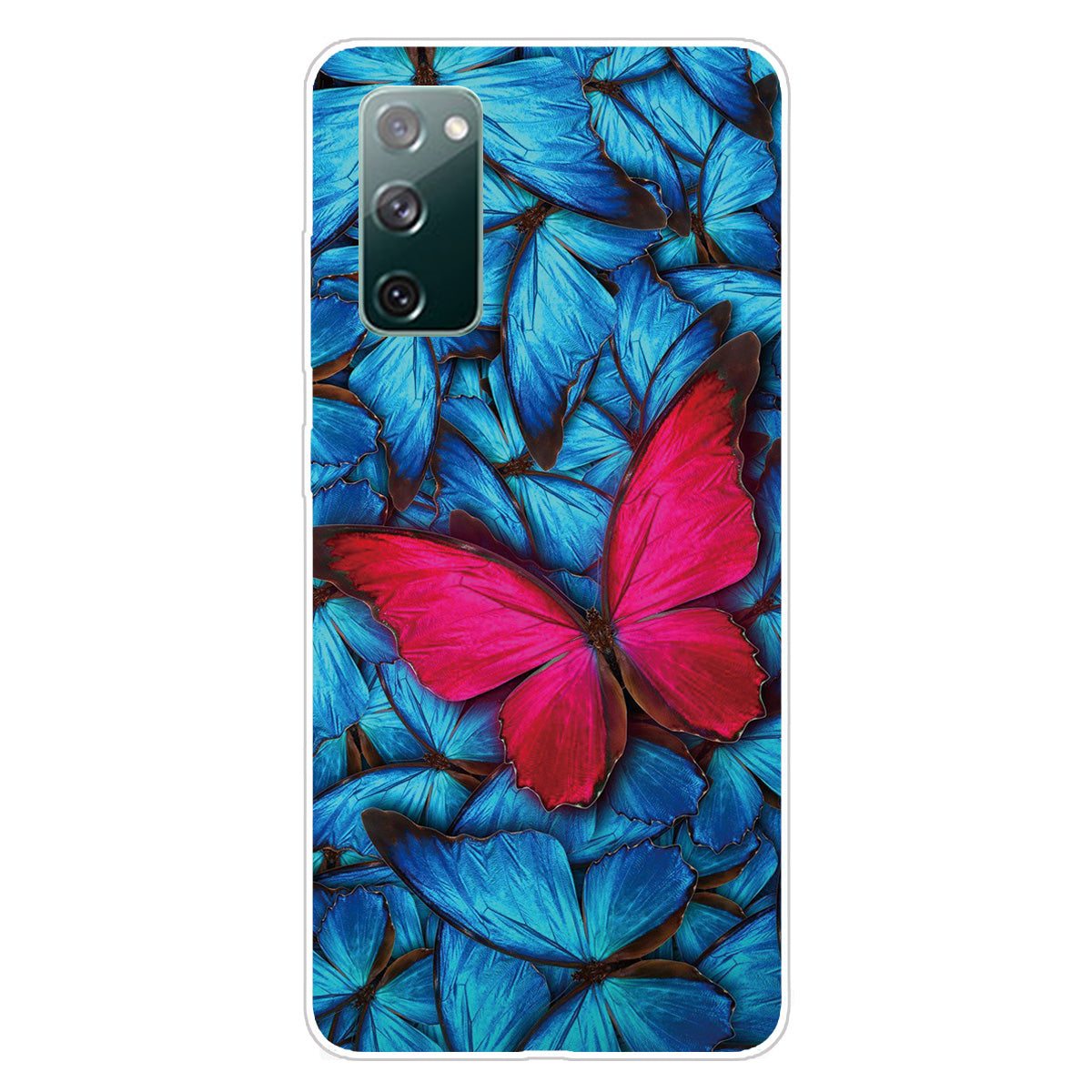 Pattern Printing Flexible TPU Phone Case for Samsung Galaxy S20 FE 4G/FE 5G/S20 Lite/S20 FE 2022 - Red Butterfly