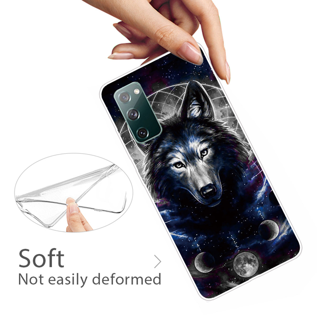 Pattern Printing Flexible TPU Phone Case for Samsung Galaxy S20 FE 4G/FE 5G/S20 Lite/S20 FE 2022 - Wolf