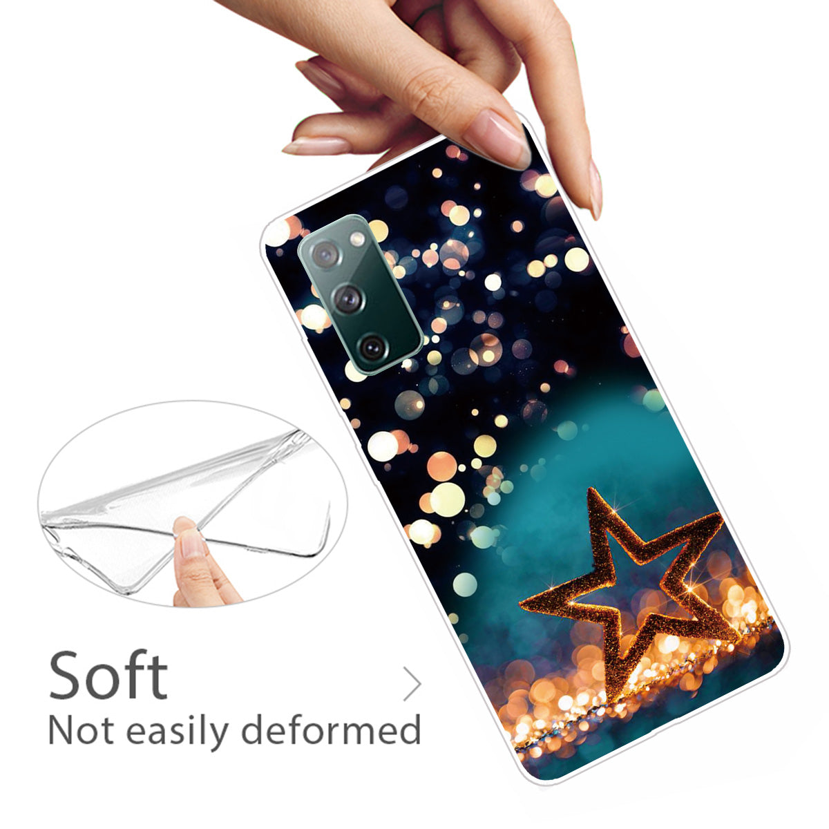 Pattern Printing Flexible TPU Phone Case for Samsung Galaxy S20 FE 4G/FE 5G/S20 Lite/S20 FE 2022 - Star