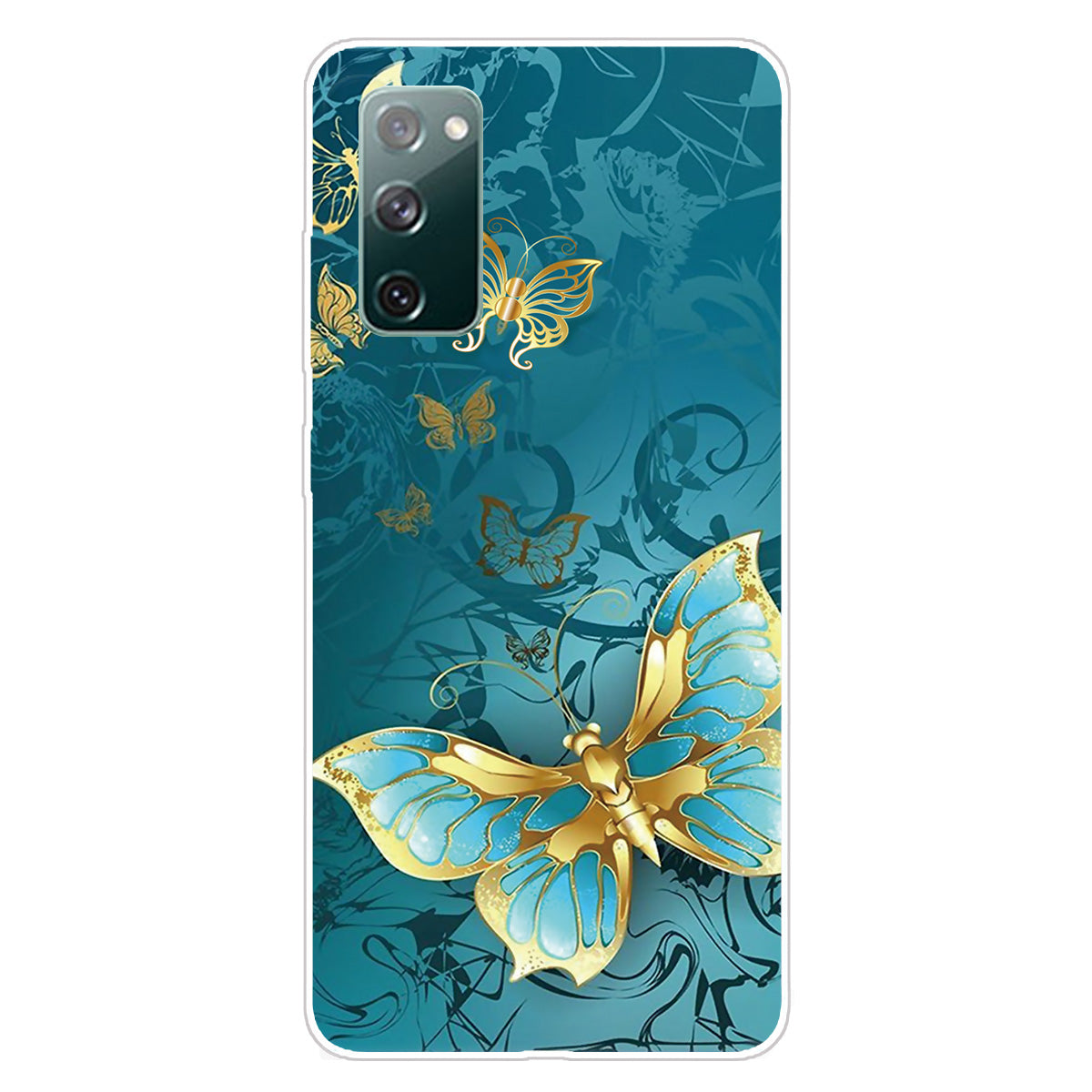 Pattern Printing Flexible TPU Phone Case for Samsung Galaxy S20 FE 4G/FE 5G/S20 Lite/S20 FE 2022 - Blue Butterfly