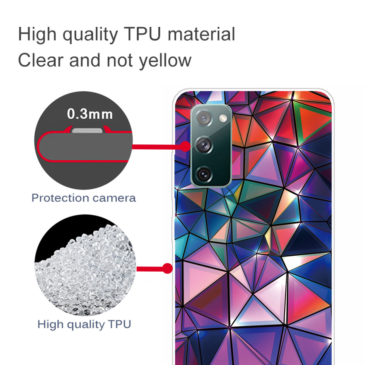 Pattern Printing Flexible TPU Phone Case for Samsung Galaxy S20 FE 4G/FE 5G/S20 Lite/S20 FE 2022 - Triangle