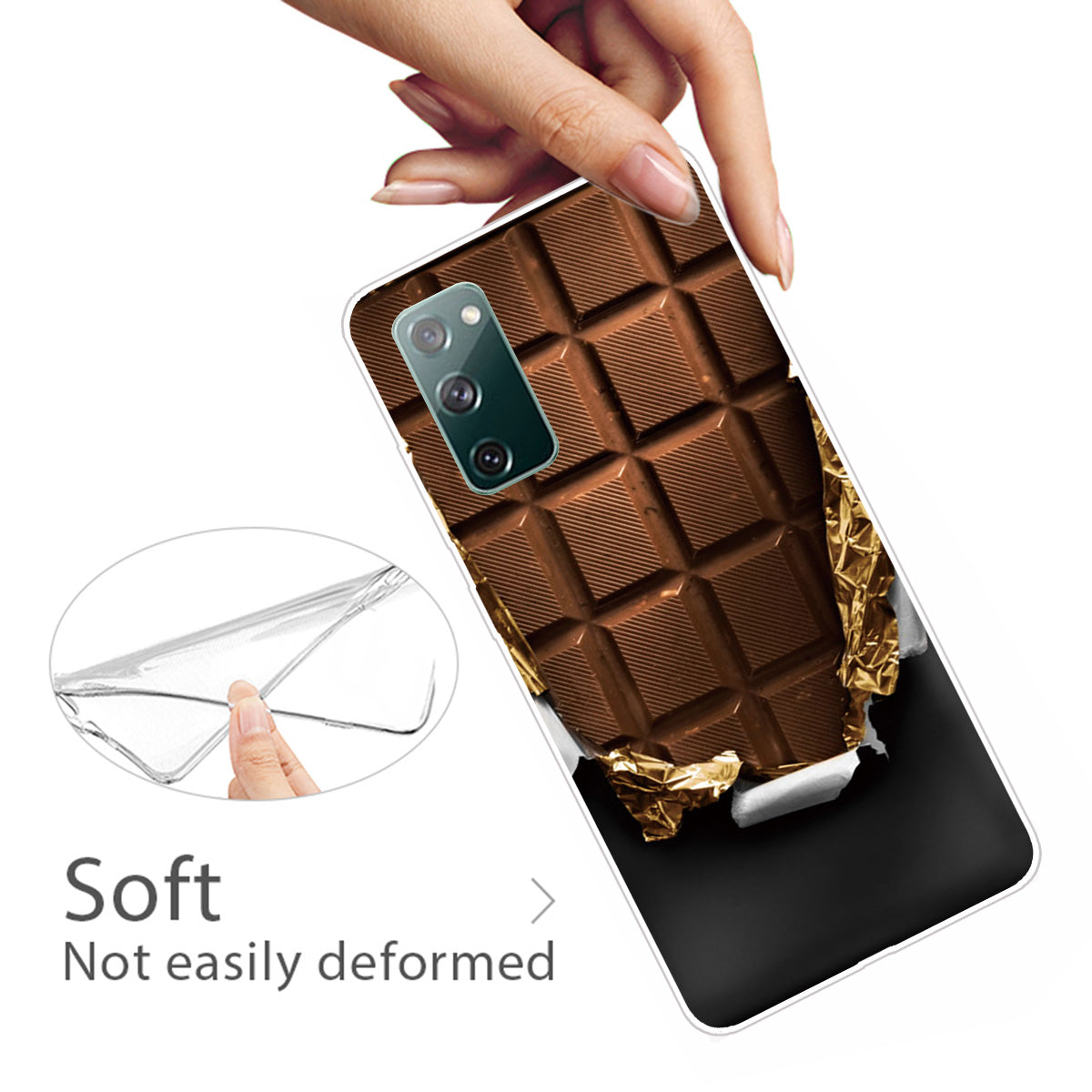 Pattern Printing Flexible TPU Phone Case for Samsung Galaxy S20 FE 4G/FE 5G/S20 Lite/S20 FE 2022 - Chocolate