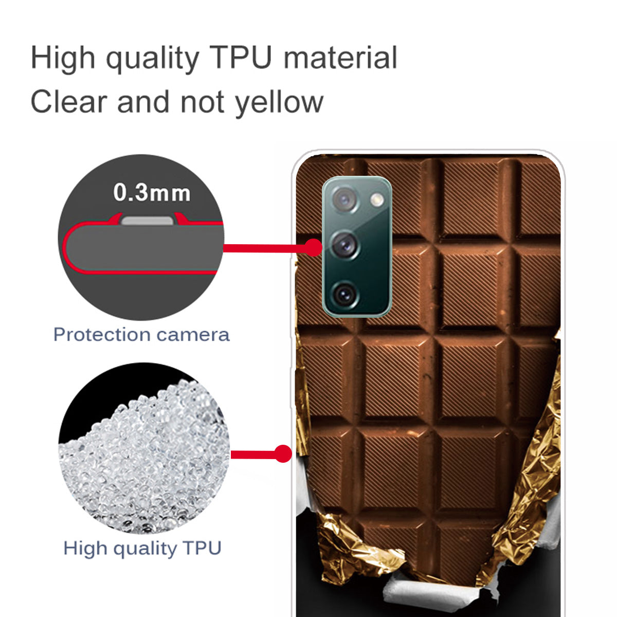 Pattern Printing Flexible TPU Phone Case for Samsung Galaxy S20 FE 4G/FE 5G/S20 Lite/S20 FE 2022 - Chocolate