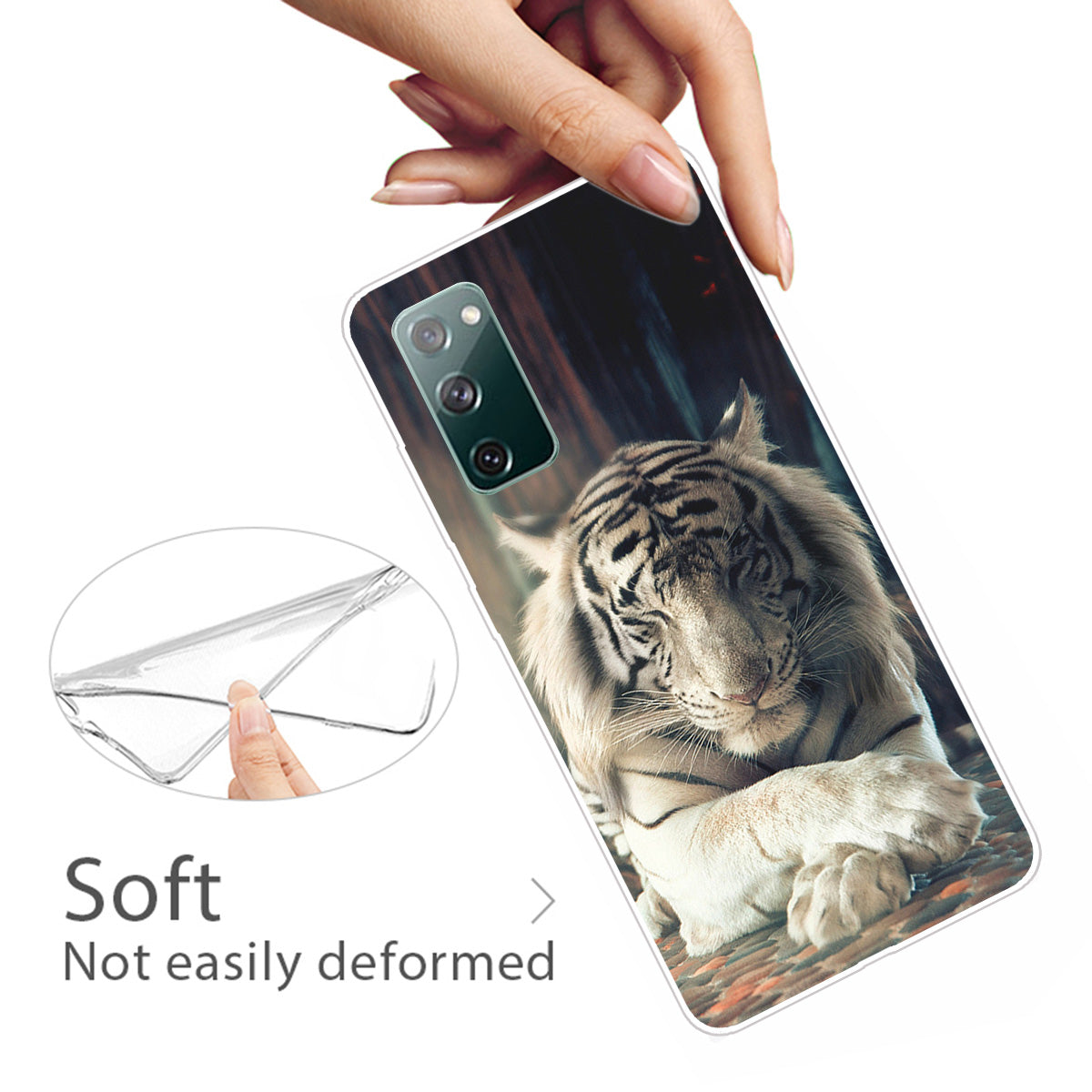 Pattern Printing Flexible TPU Phone Case for Samsung Galaxy S20 FE 4G/FE 5G/S20 Lite/S20 FE 2022 - Tiger