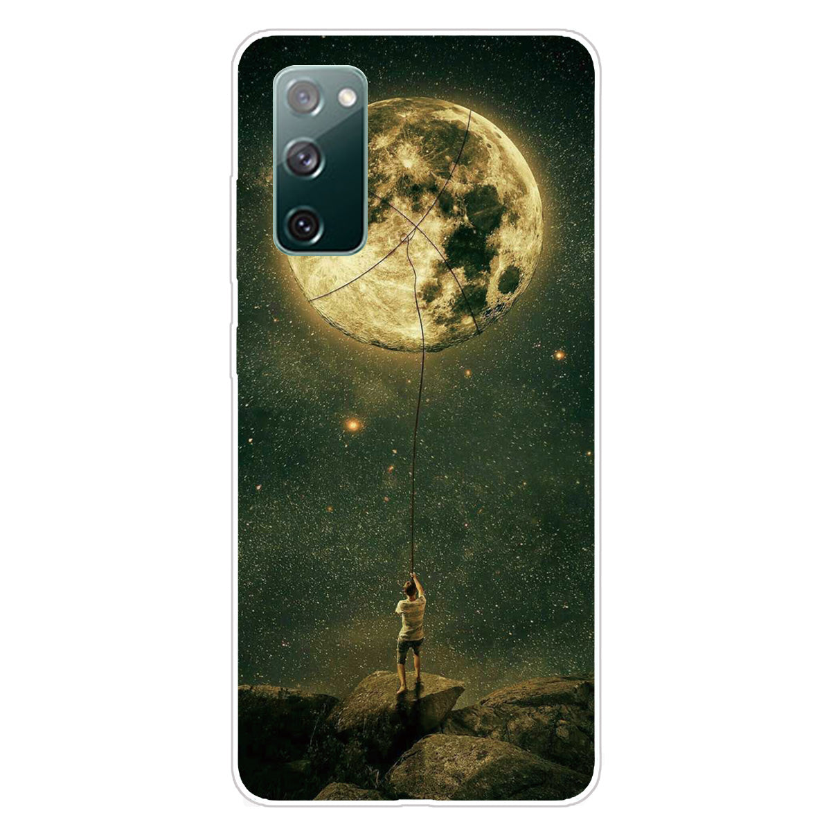 Pattern Printing Flexible TPU Phone Case for Samsung Galaxy S20 FE 4G/FE 5G/S20 Lite/S20 FE 2022 - Moon