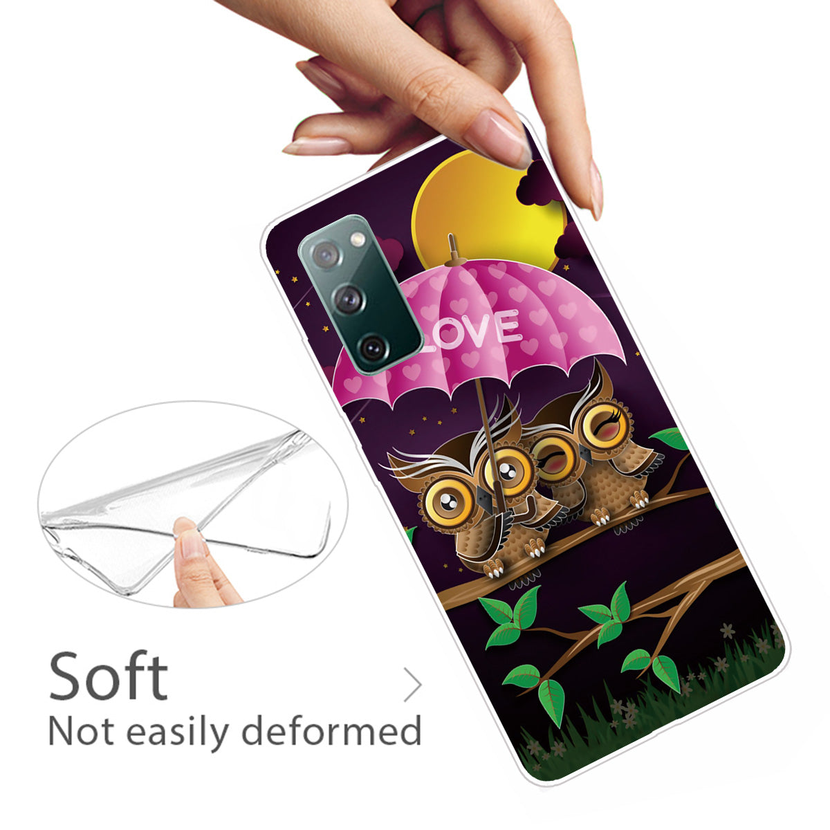 Pattern Printing Flexible TPU Phone Case for Samsung Galaxy S20 FE 4G/FE 5G/S20 Lite/S20 FE 2022 - Owl