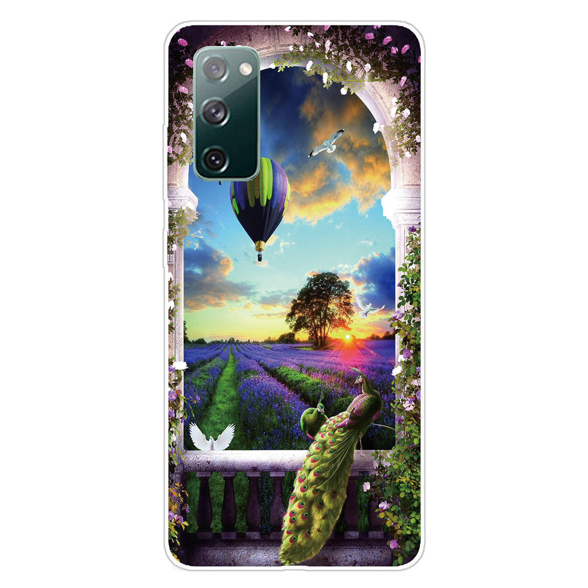 Pattern Printing Flexible TPU Phone Case for Samsung Galaxy S20 FE 4G/FE 5G/S20 Lite/S20 FE 2022 - Peacock