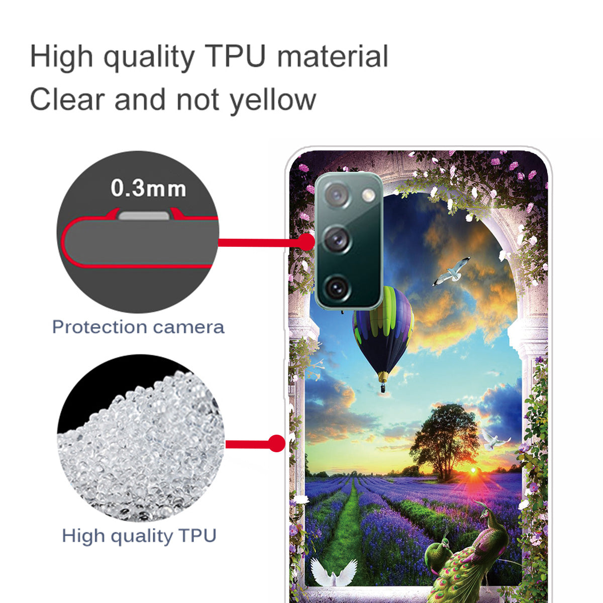 Pattern Printing Flexible TPU Phone Case for Samsung Galaxy S20 FE 4G/FE 5G/S20 Lite/S20 FE 2022 - Peacock