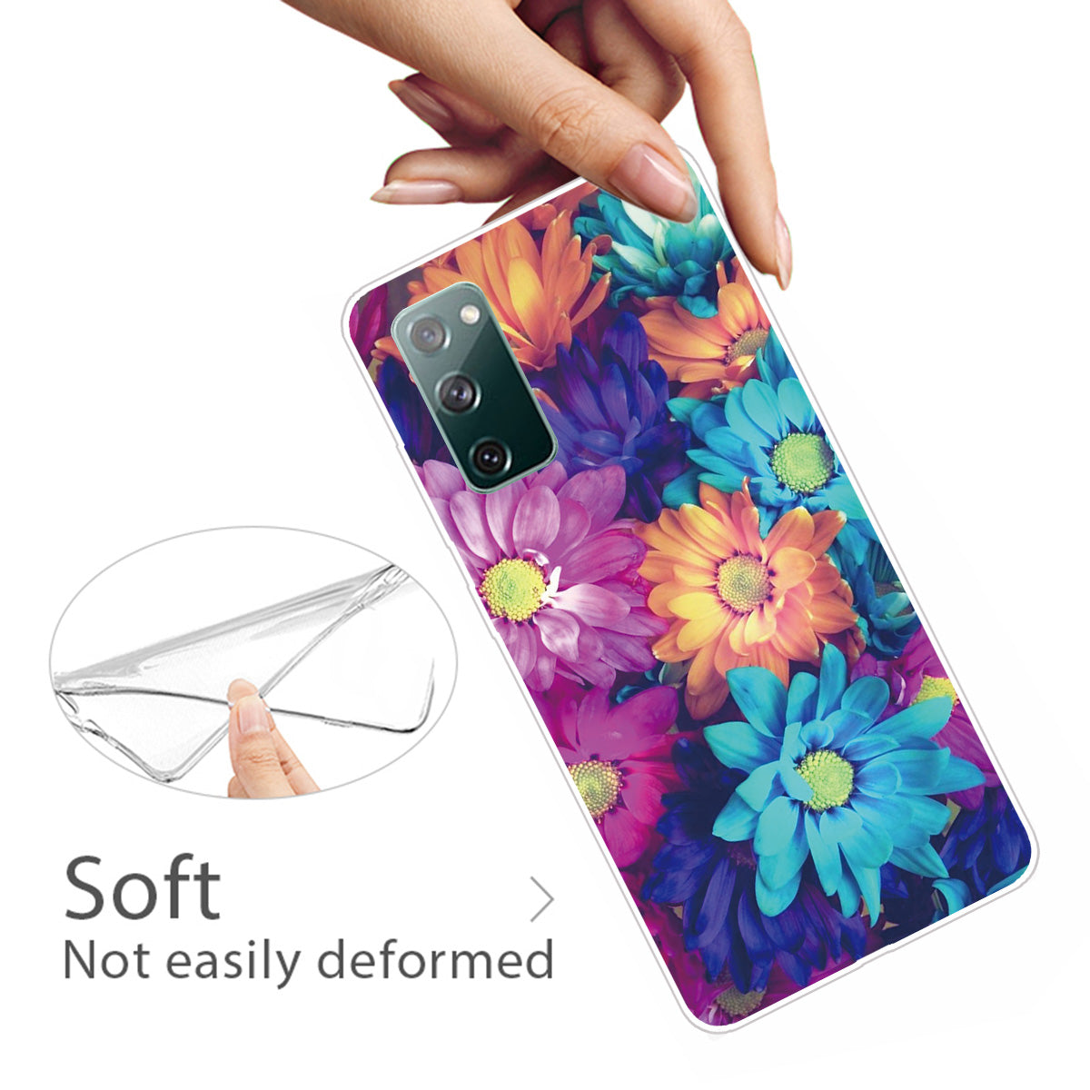 Pattern Printing Flexible TPU Phone Case for Samsung Galaxy S20 FE 4G/FE 5G/S20 Lite/S20 FE 2022 - Colorful Flower