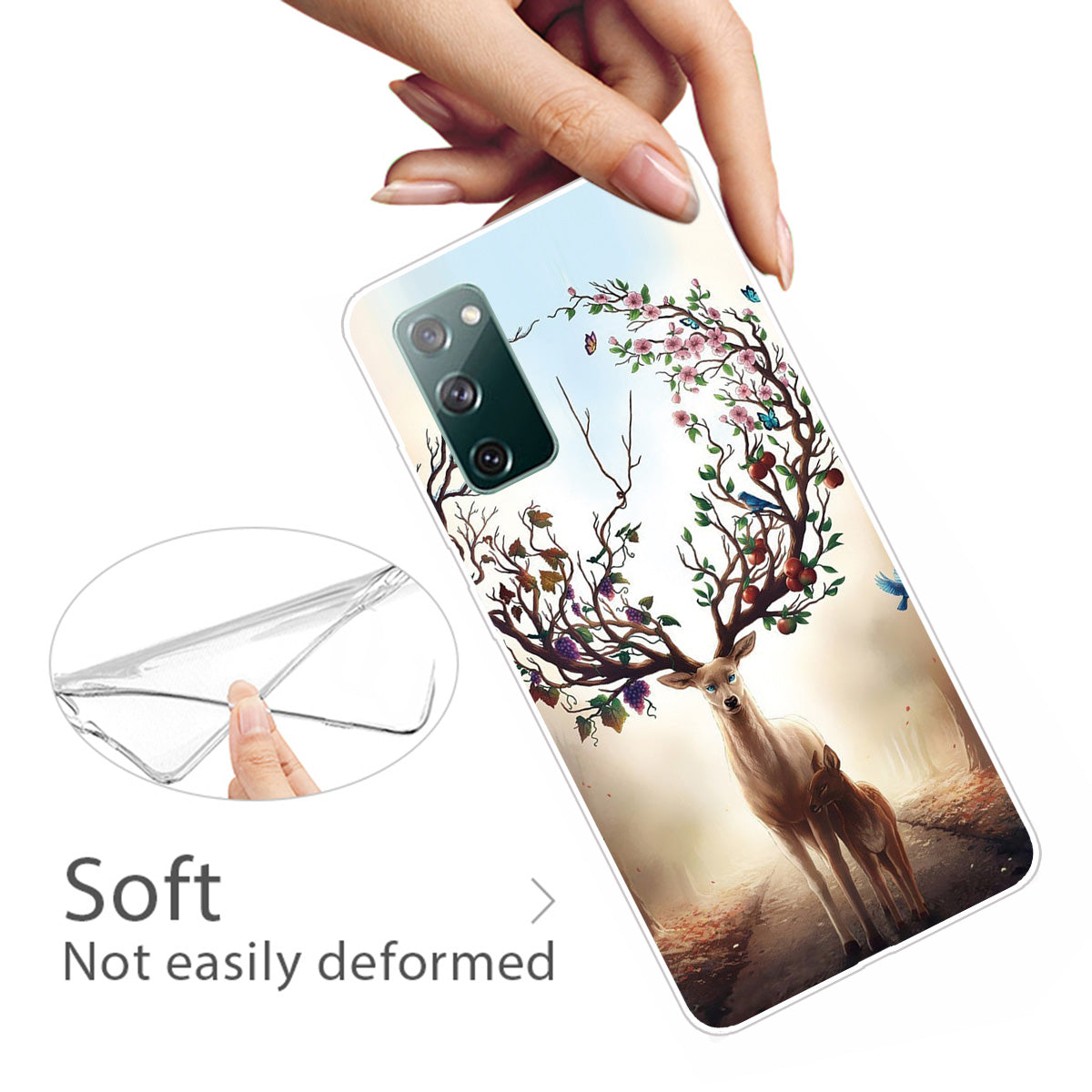 Pattern Printing Flexible TPU Phone Case for Samsung Galaxy S20 FE 4G/FE 5G/S20 Lite/S20 FE 2022 - Elk