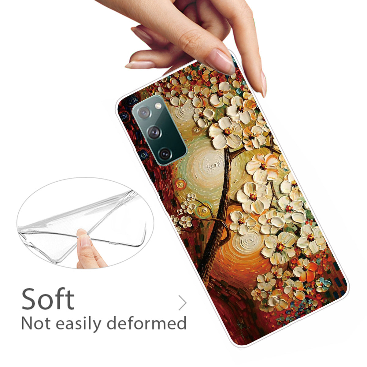 Pattern Printing Flexible TPU Phone Case for Samsung Galaxy S20 FE 4G/FE 5G/S20 Lite/S20 FE 2022 - Flower