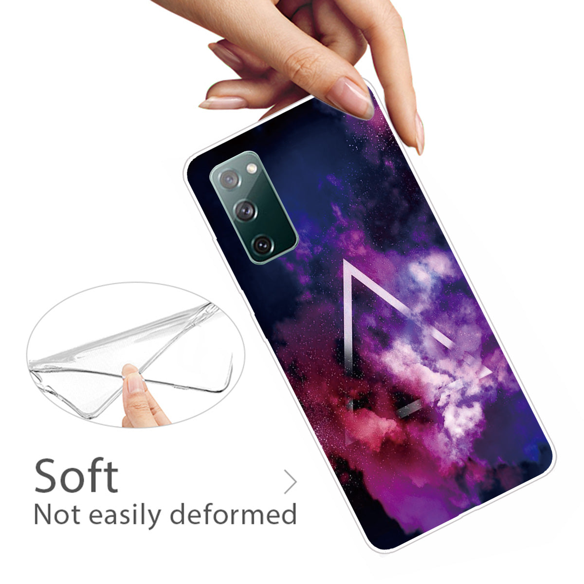 Pattern Printing Flexible TPU Phone Case for Samsung Galaxy S20 FE 4G/FE 5G/S20 Lite/S20 FE 2022 - Colorful Cloud