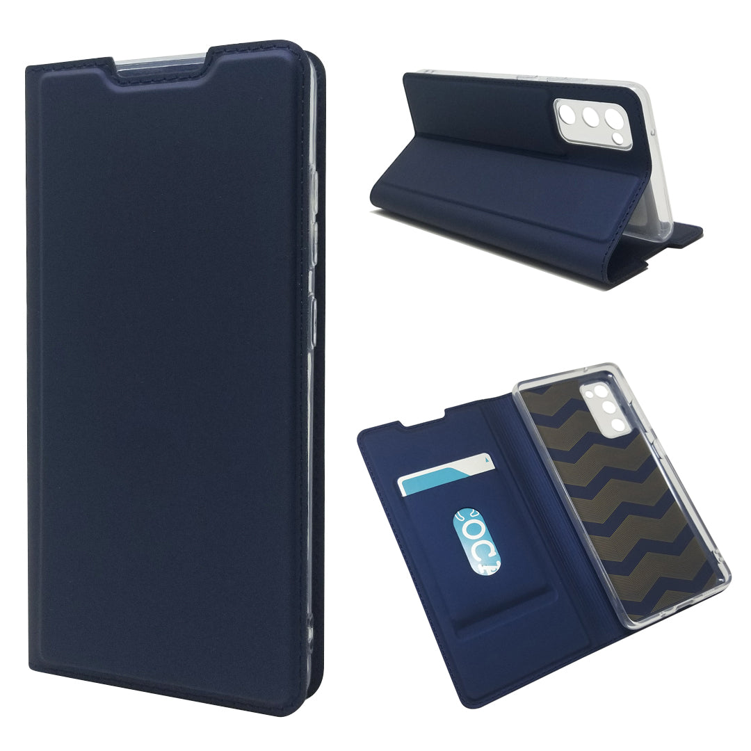 New Magnetic Suction Leather Stand Case with Card Slot for Samsung Galaxy S20 FE/S20 Fan Edition/S20 FE 5G/S20 Fan Edition 5G/S20 Lite - Blue