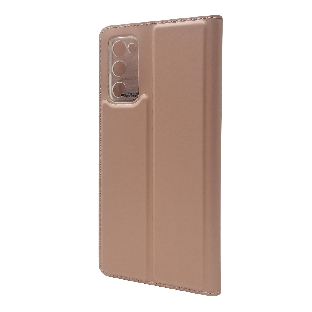 New Magnetic Suction Leather Stand Case with Card Slot for Samsung Galaxy S20 FE/S20 Fan Edition/S20 FE 5G/S20 Fan Edition 5G/S20 Lite - Rose Gold