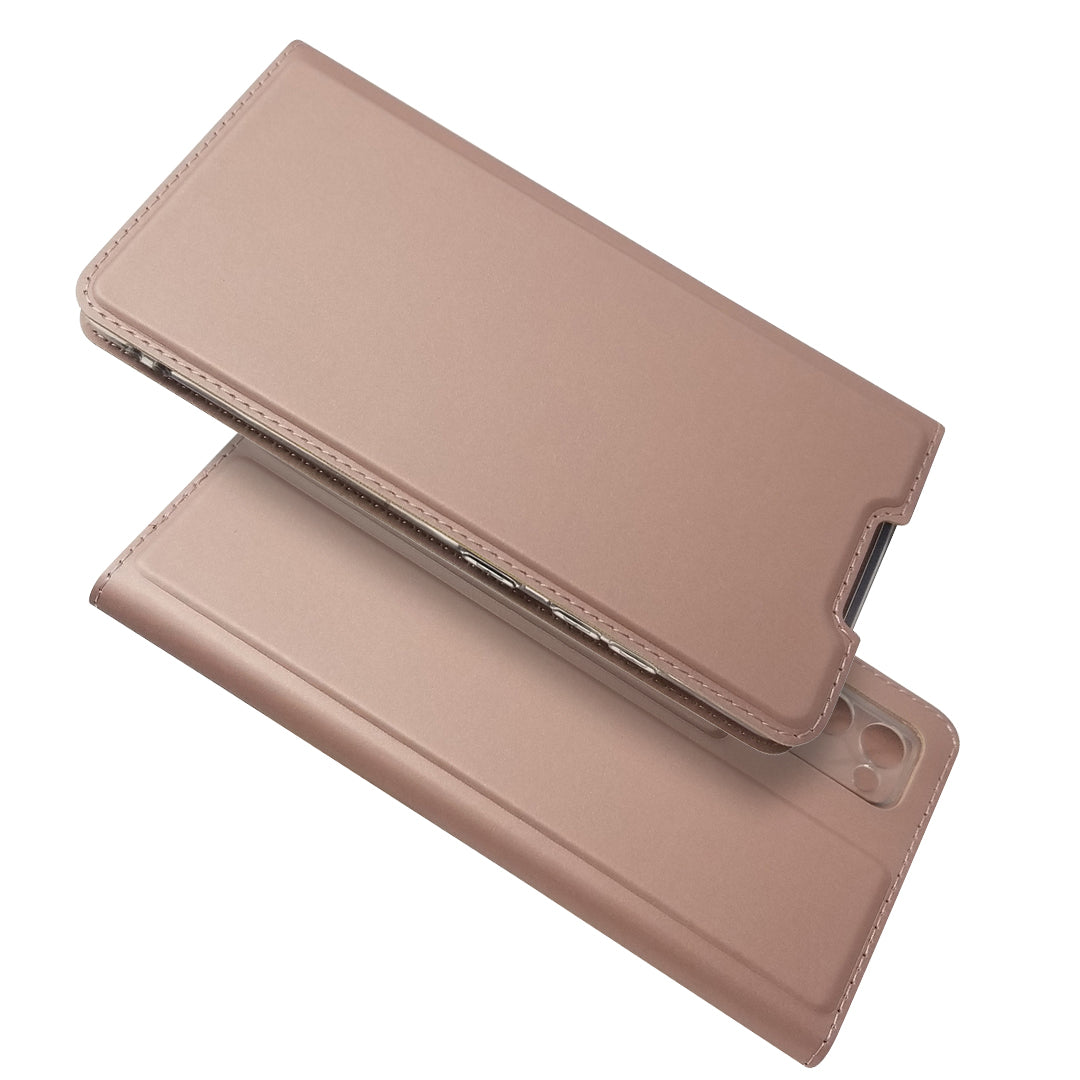 New Magnetic Suction Leather Stand Case with Card Slot for Samsung Galaxy S20 FE/S20 Fan Edition/S20 FE 5G/S20 Fan Edition 5G/S20 Lite - Rose Gold