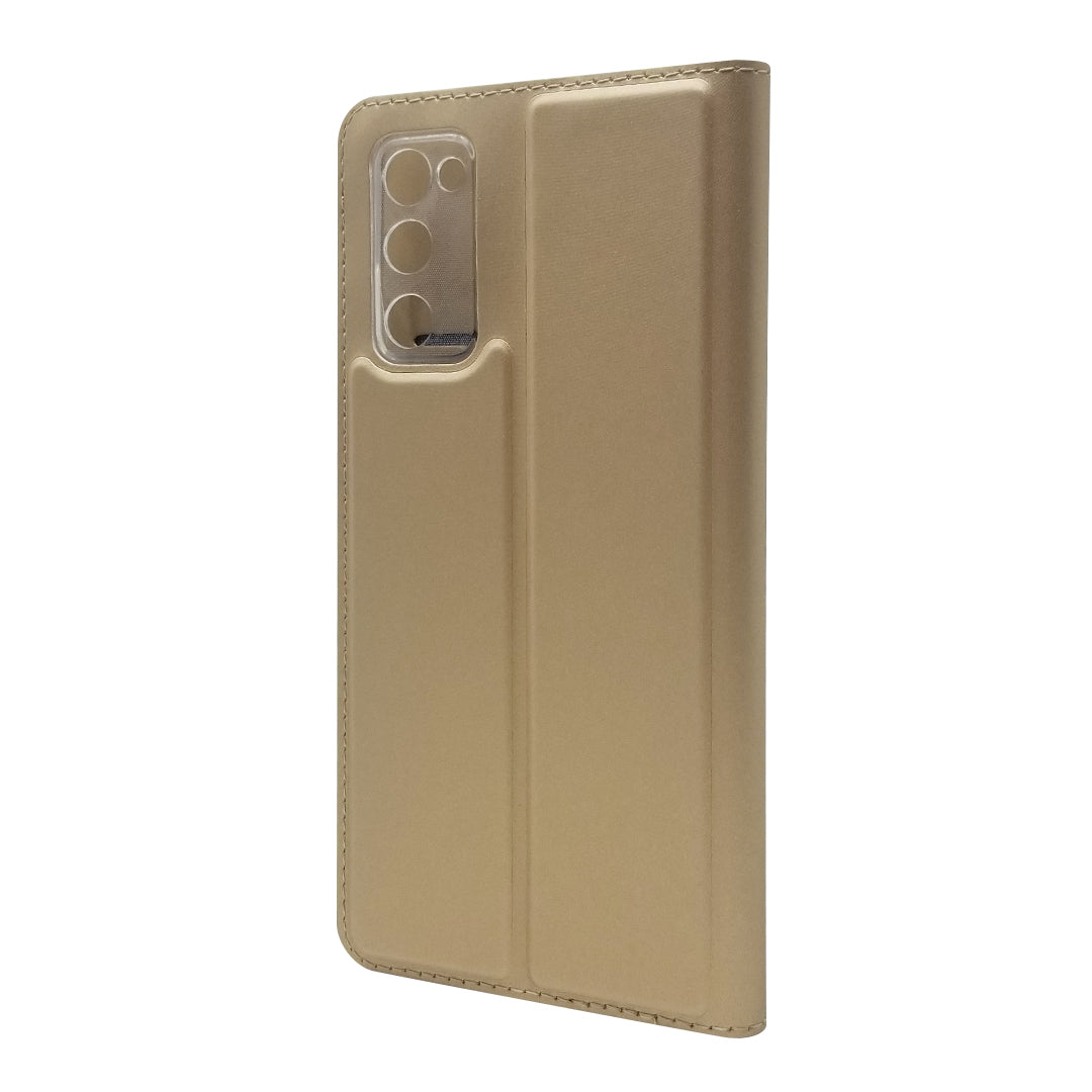 New Magnetic Suction Leather Stand Case with Card Slot for Samsung Galaxy S20 FE/S20 Fan Edition/S20 FE 5G/S20 Fan Edition 5G/S20 Lite - Gold