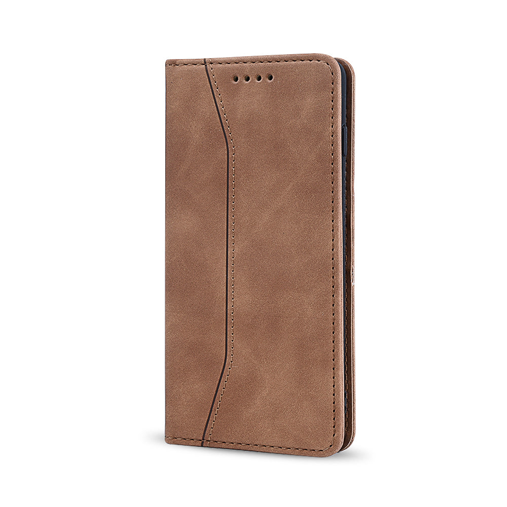 Wallet Stand Design Auto-absorbed Leather Cover for Samsung Galaxy S20 FE/S20 Fan Edition/S20 FE 5G/S20 Fan Edition 5G/S20 Lite - Brown