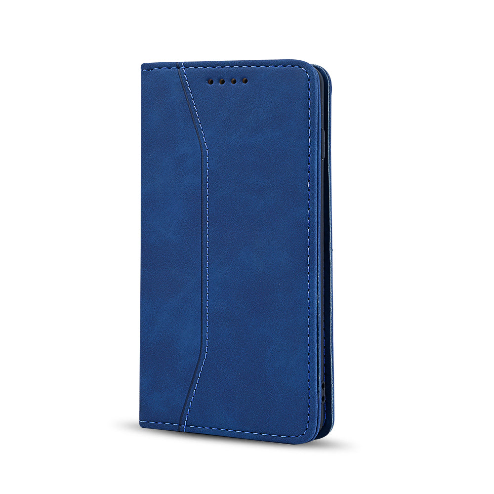 Wallet Stand Design Auto-absorbed Leather Cover for Samsung Galaxy S20 FE/S20 Fan Edition/S20 FE 5G/S20 Fan Edition 5G/S20 Lite - Blue