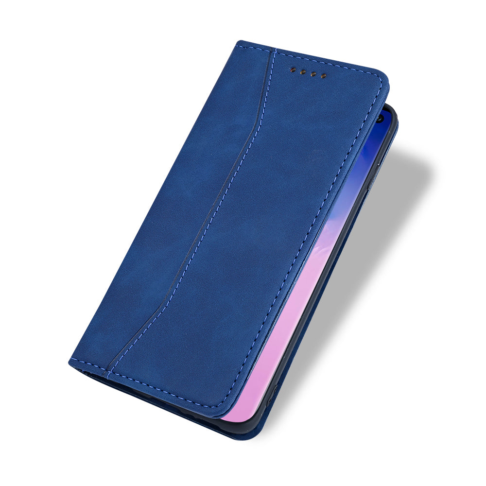 Wallet Stand Design Auto-absorbed Leather Cover for Samsung Galaxy S20 FE/S20 Fan Edition/S20 FE 5G/S20 Fan Edition 5G/S20 Lite - Blue