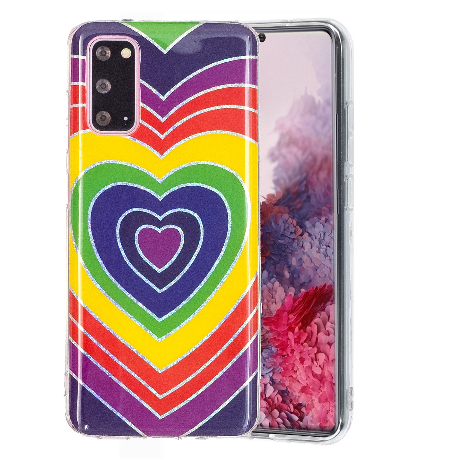 Marble Pattern Printing IMD Design TPU Case for Samsung Galaxy S20 4G/S20 5G - Heart