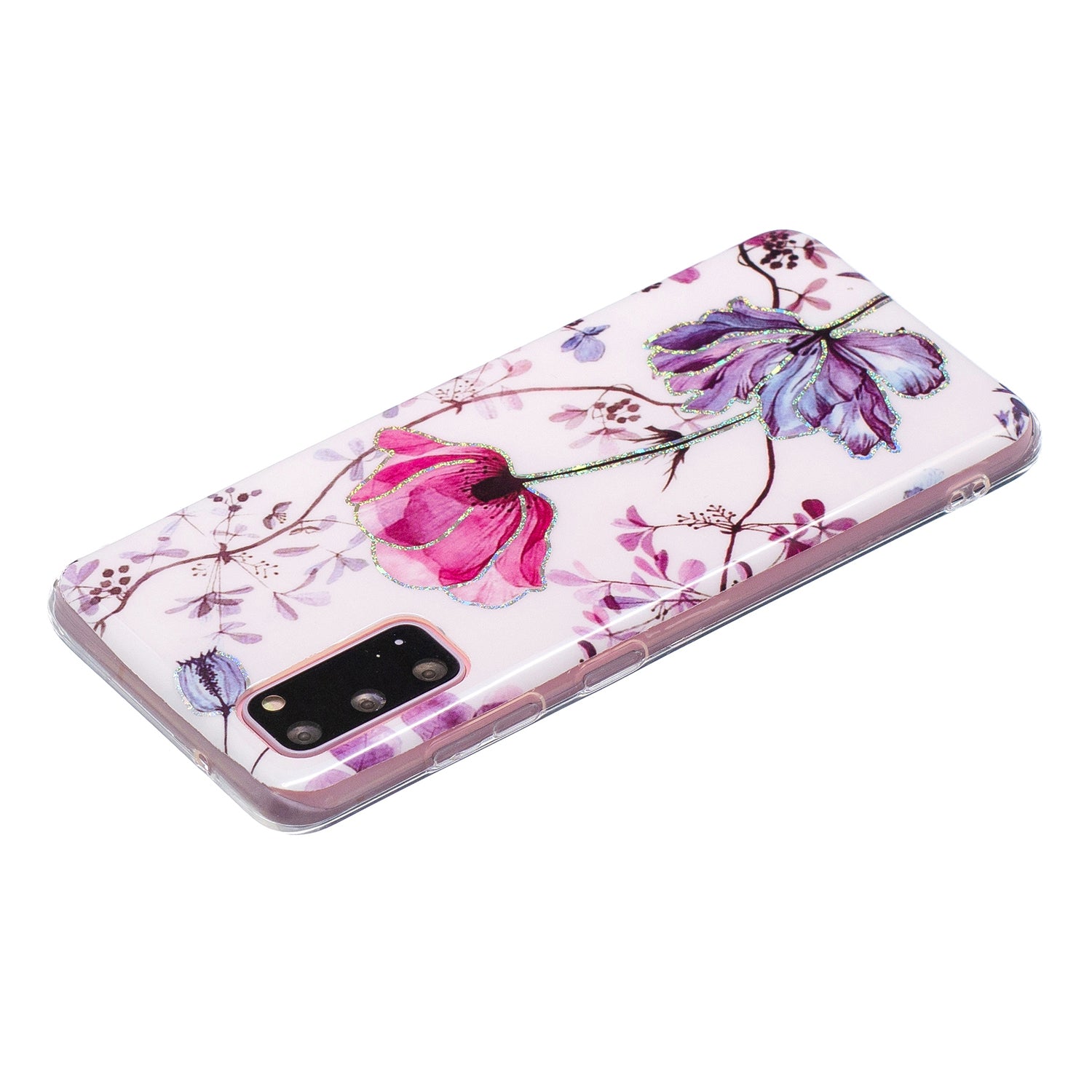 Marble Pattern Printing IMD Design TPU Case for Samsung Galaxy S20 4G/S20 5G - Lotus