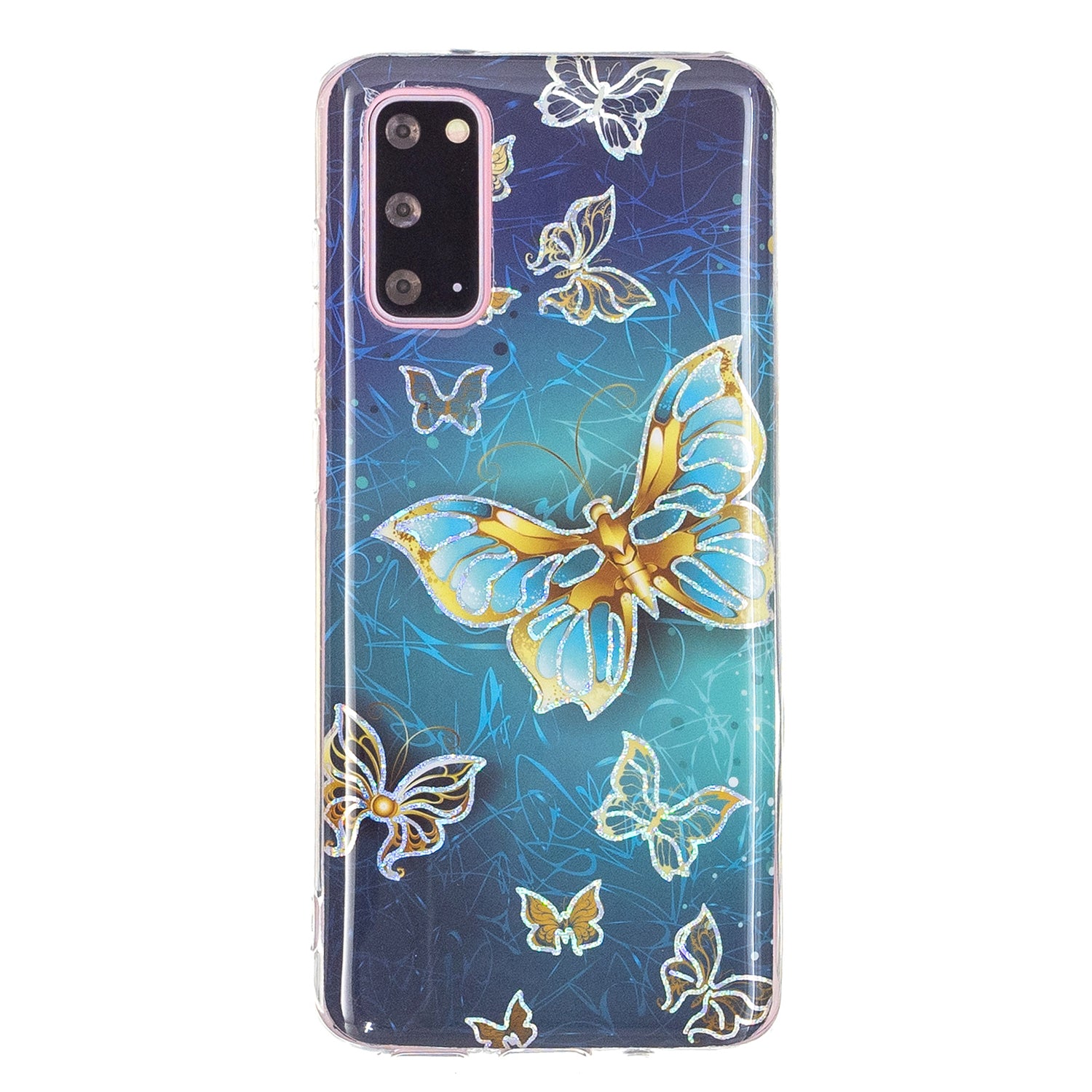 Marble Pattern Printing IMD Design TPU Case for Samsung Galaxy S20 4G/S20 5G - Butterfly