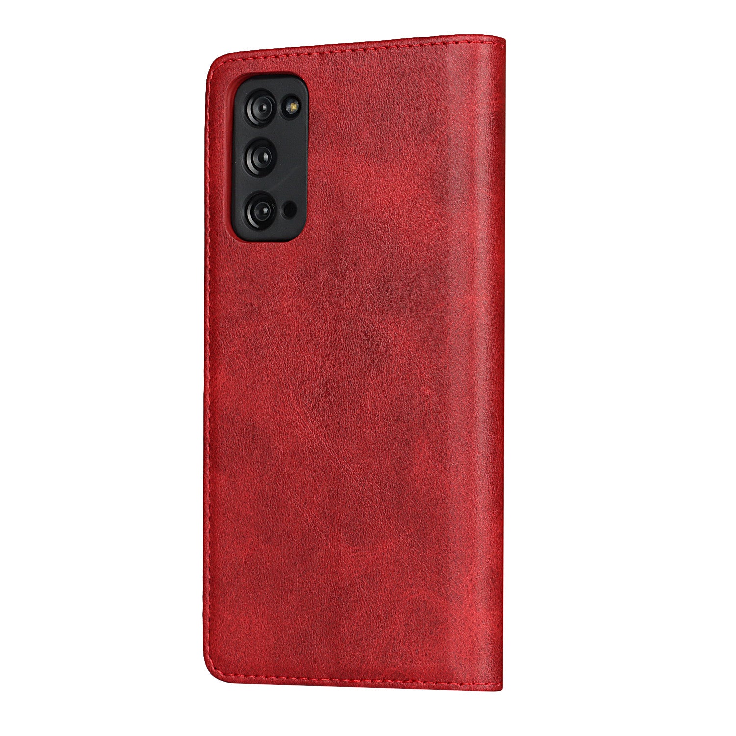 Strong Magnet Design Leather Wallet Stand Phone Cover Case for Samsung Galaxy S20 FE/S20 Fan Edition/S20 FE 5G/S20 Fan Edition 5G/S20 Lite - Red