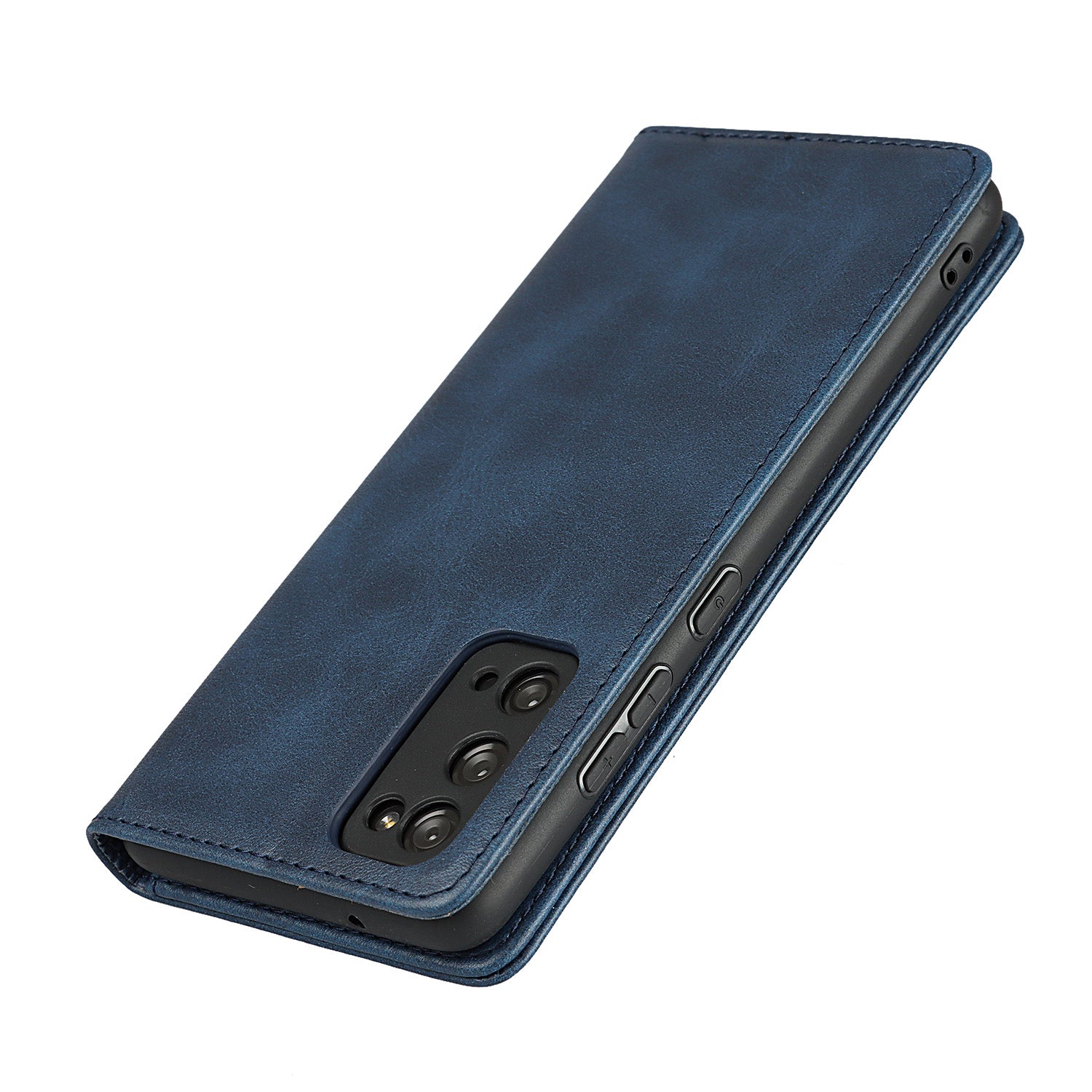 Strong Magnet Design Leather Wallet Stand Phone Cover Case for Samsung Galaxy S20 FE/S20 Fan Edition/S20 FE 5G/S20 Fan Edition 5G/S20 Lite - Blue