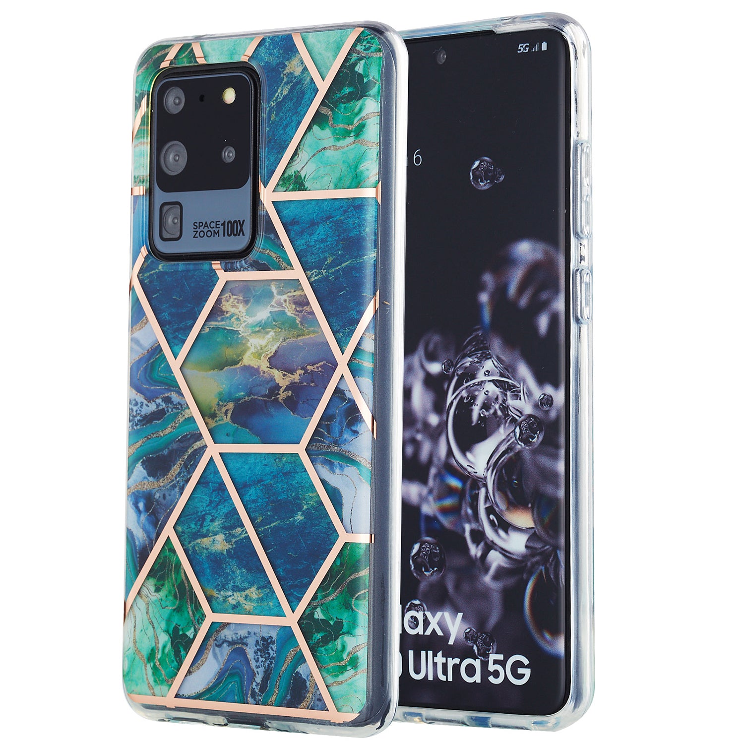 Marble Pattern Electroplating IMD 2.0mm TPU Protector Case for Samsung Galaxy S20 Ultra - Style B