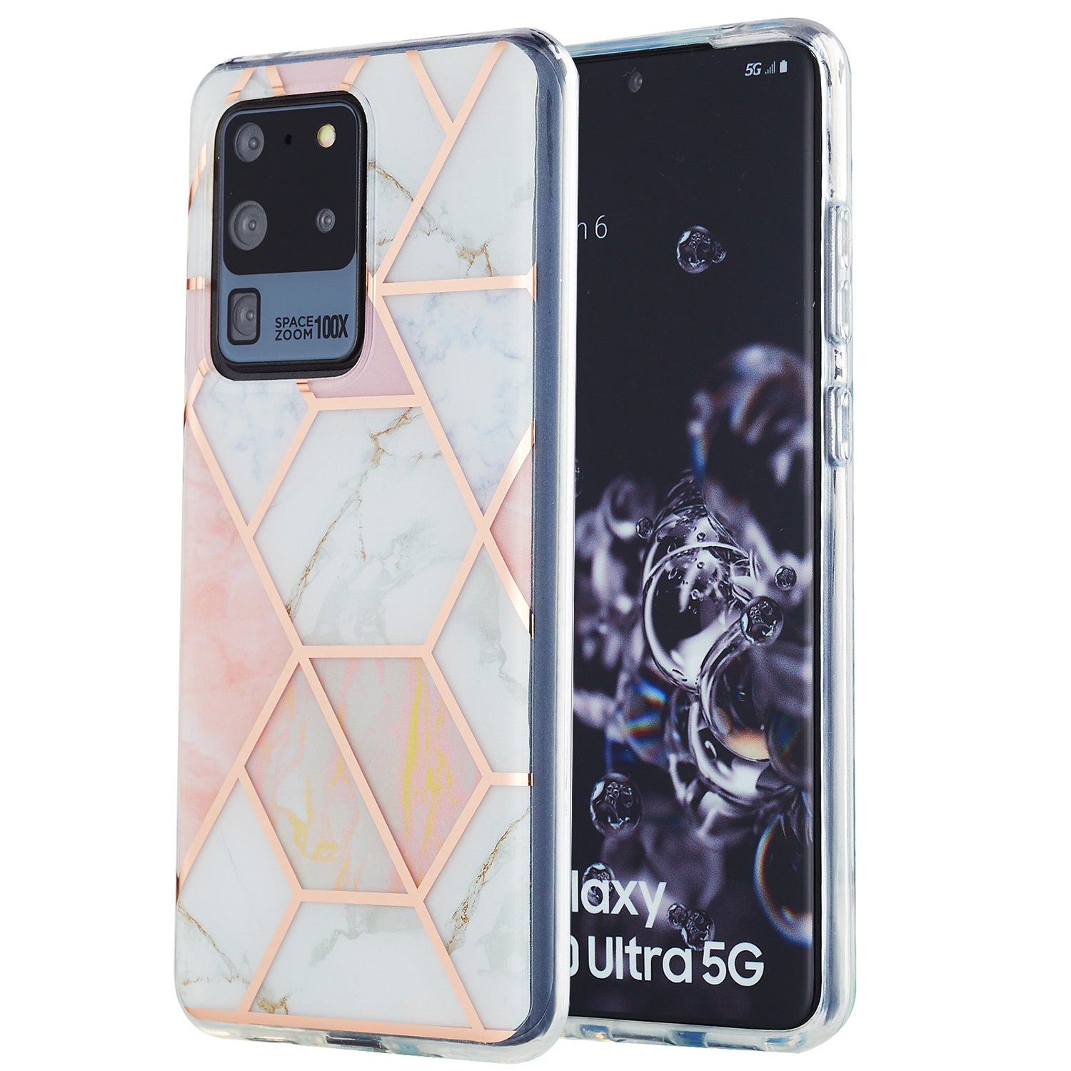 Marble Pattern Electroplating IMD 2.0mm TPU Protector Case for Samsung Galaxy S20 Ultra - Style C