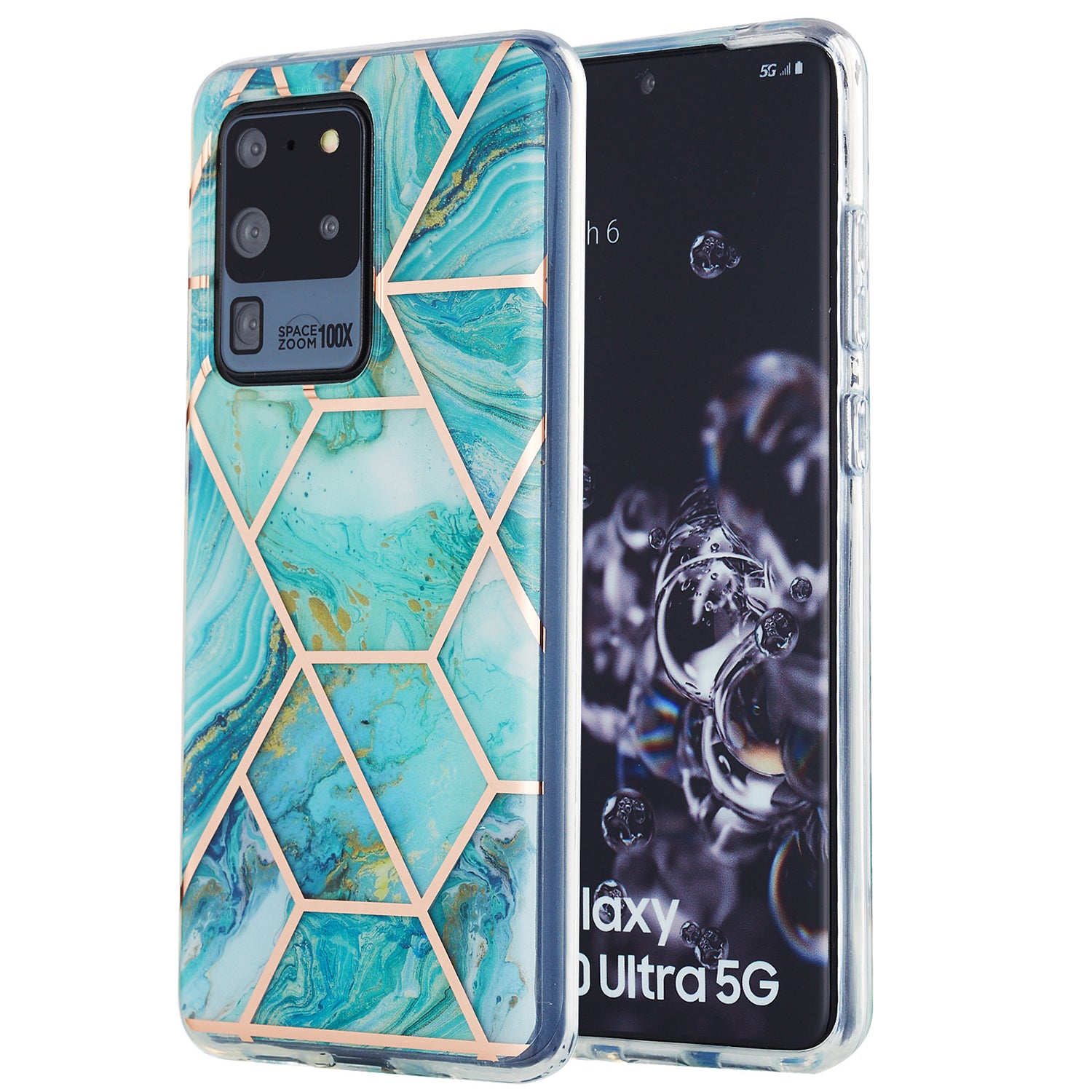 Marble Pattern Electroplating IMD 2.0mm TPU Protector Case for Samsung Galaxy S20 Ultra - Style E