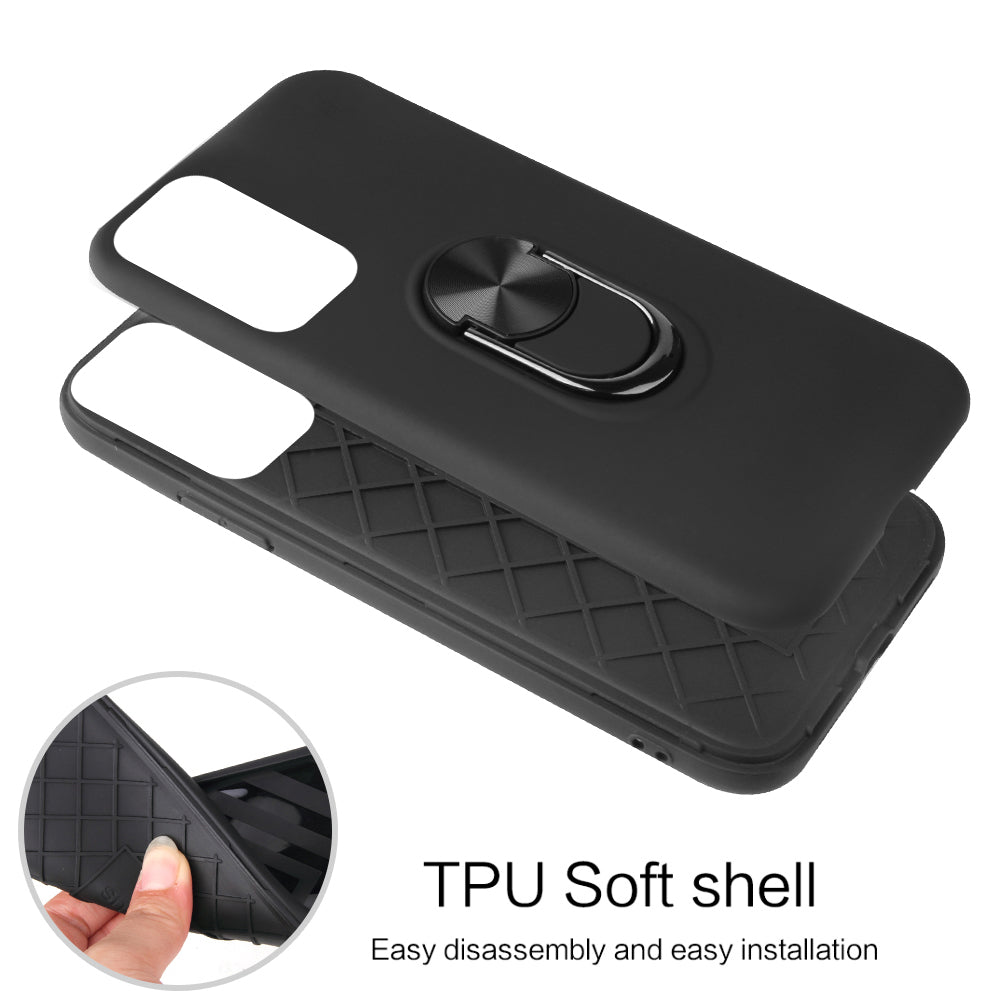 Ring Kickstand Detachable PC + TPU Hybrid Protective Case with Metal Sheet for Samsung Galaxy S20 FE 4G/FE 5G/S20 Lite/S20 FE 2022 - Black