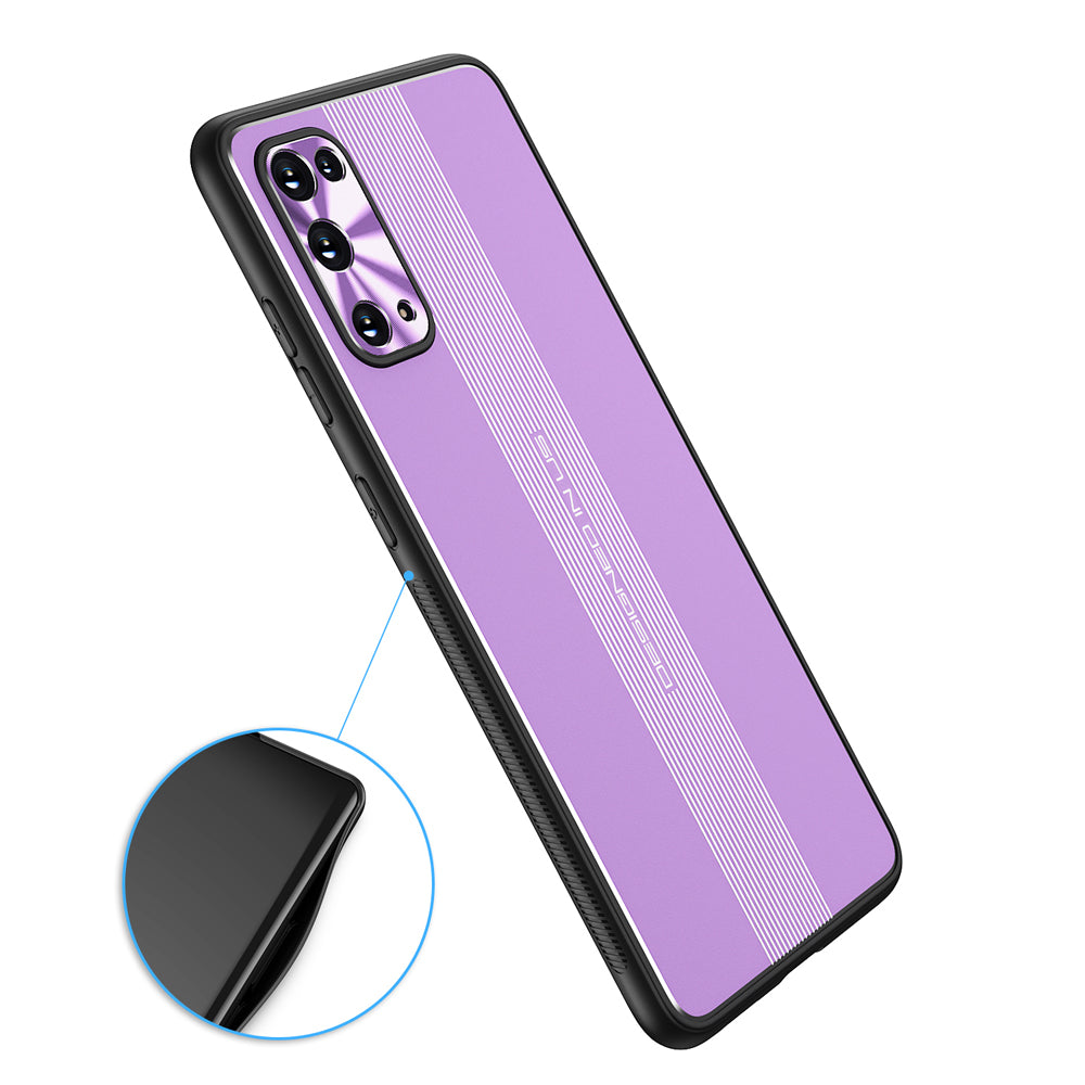 Built-in Magnet Sheet Design Full Protection TPU + Metal Hybrid Protective Case for Samsung Galaxy S20 FE 4G/FE 5G/S20 Lite/S20 FE 2022  - Purple