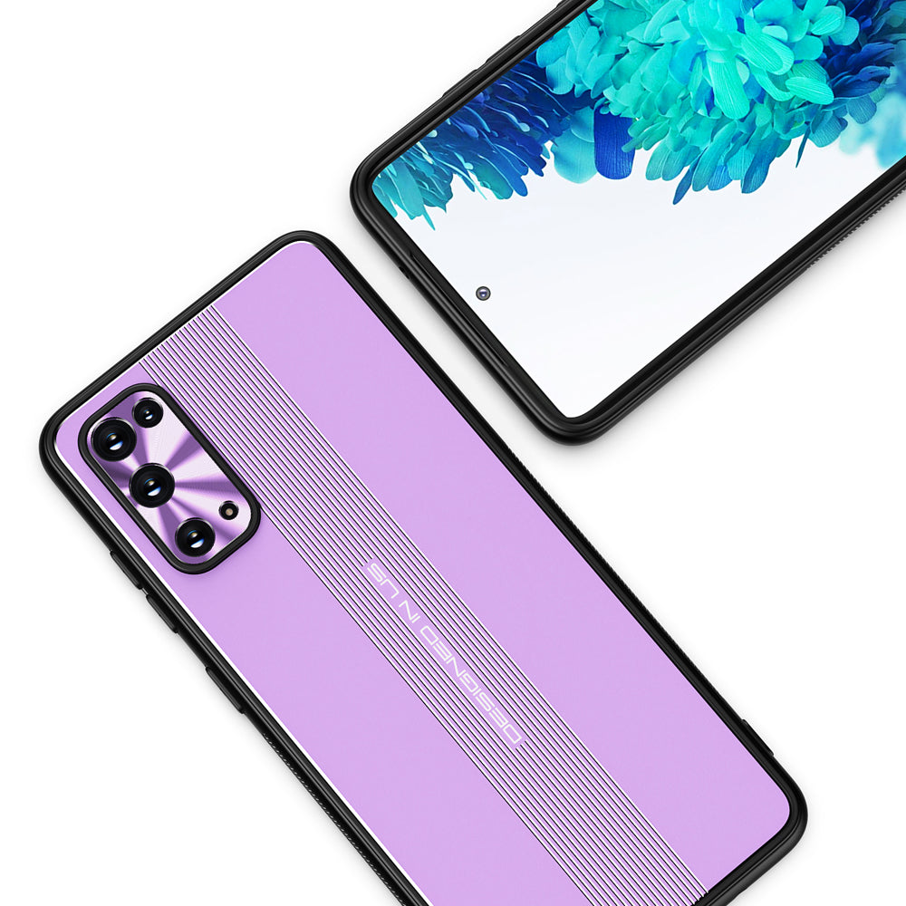 Built-in Magnet Sheet Design Full Protection TPU + Metal Hybrid Protective Case for Samsung Galaxy S20 FE 4G/FE 5G/S20 Lite/S20 FE 2022  - Purple