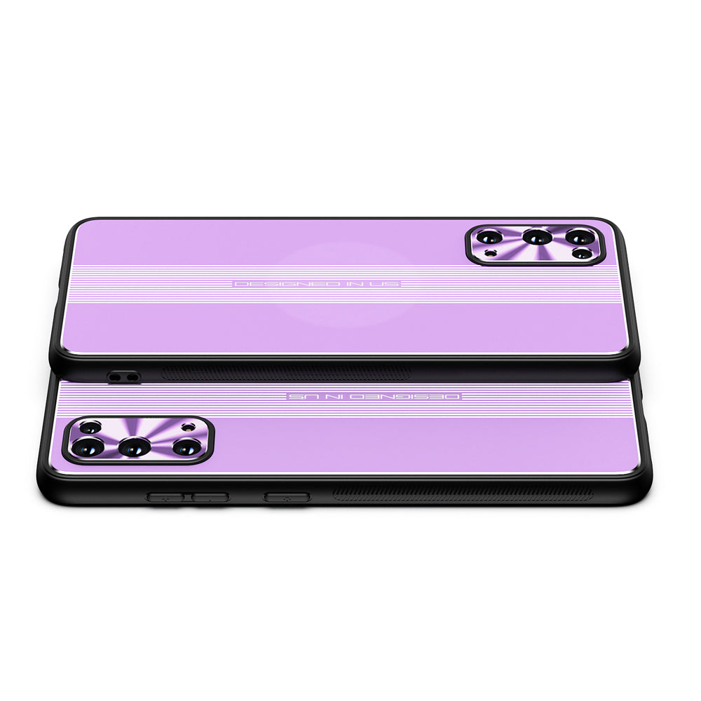 Built-in Magnet Sheet Design Full Protection TPU + Metal Hybrid Protective Case for Samsung Galaxy S20 FE 4G/FE 5G/S20 Lite/S20 FE 2022  - Purple