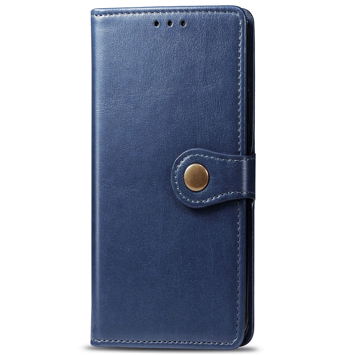 Solid Color Wallet Stand Leather Phone Shell for Samsung Galaxy S20 FE 4G/FE 5G/S20 Lite/S20 FE 2022  - Dark Blue