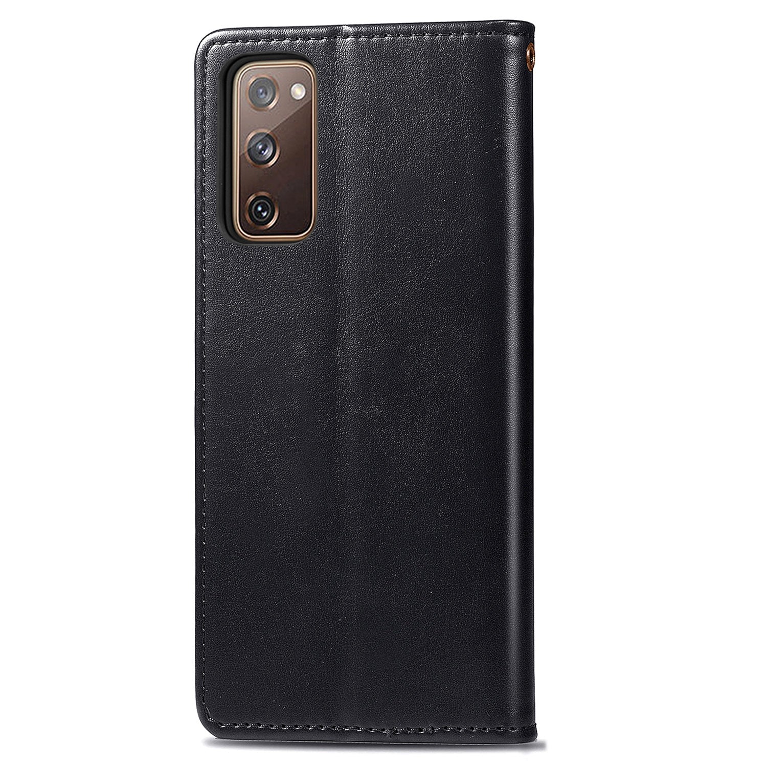 Solid Color Wallet Stand Leather Phone Shell for Samsung Galaxy S20 FE 4G/FE 5G/S20 Lite/S20 FE 2022  - Black