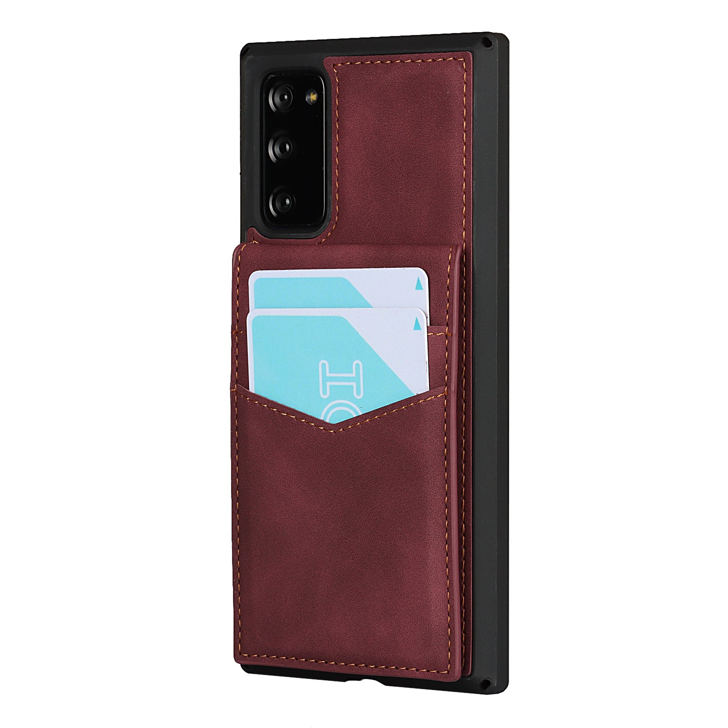 Skin-Touch PU Leather Coated TPU Kickstand Card Slot Design Phone Case with Strap for Samsung Galaxy S20 FE/S20 Fan Edition/S20 FE 5G/S20 Fan Edition 5G - Red